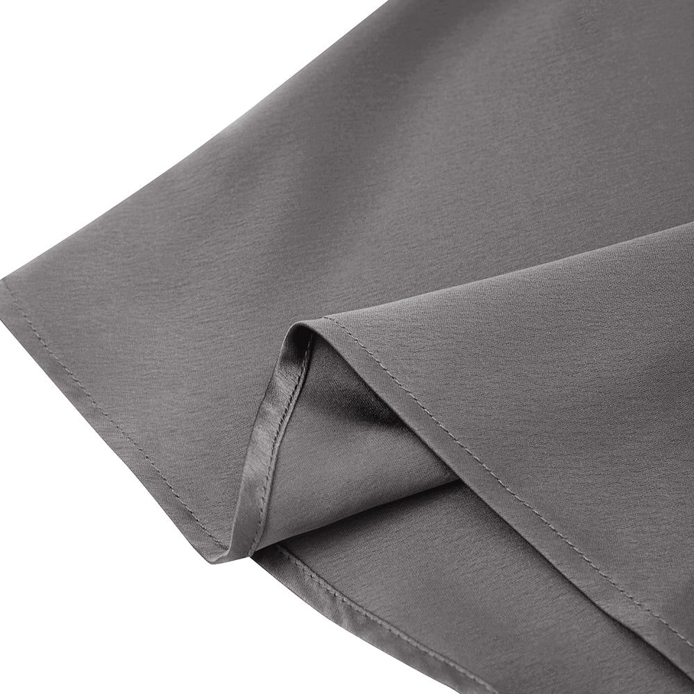 High-waisted A-Line Satin Skirt - Grey - Image 7
