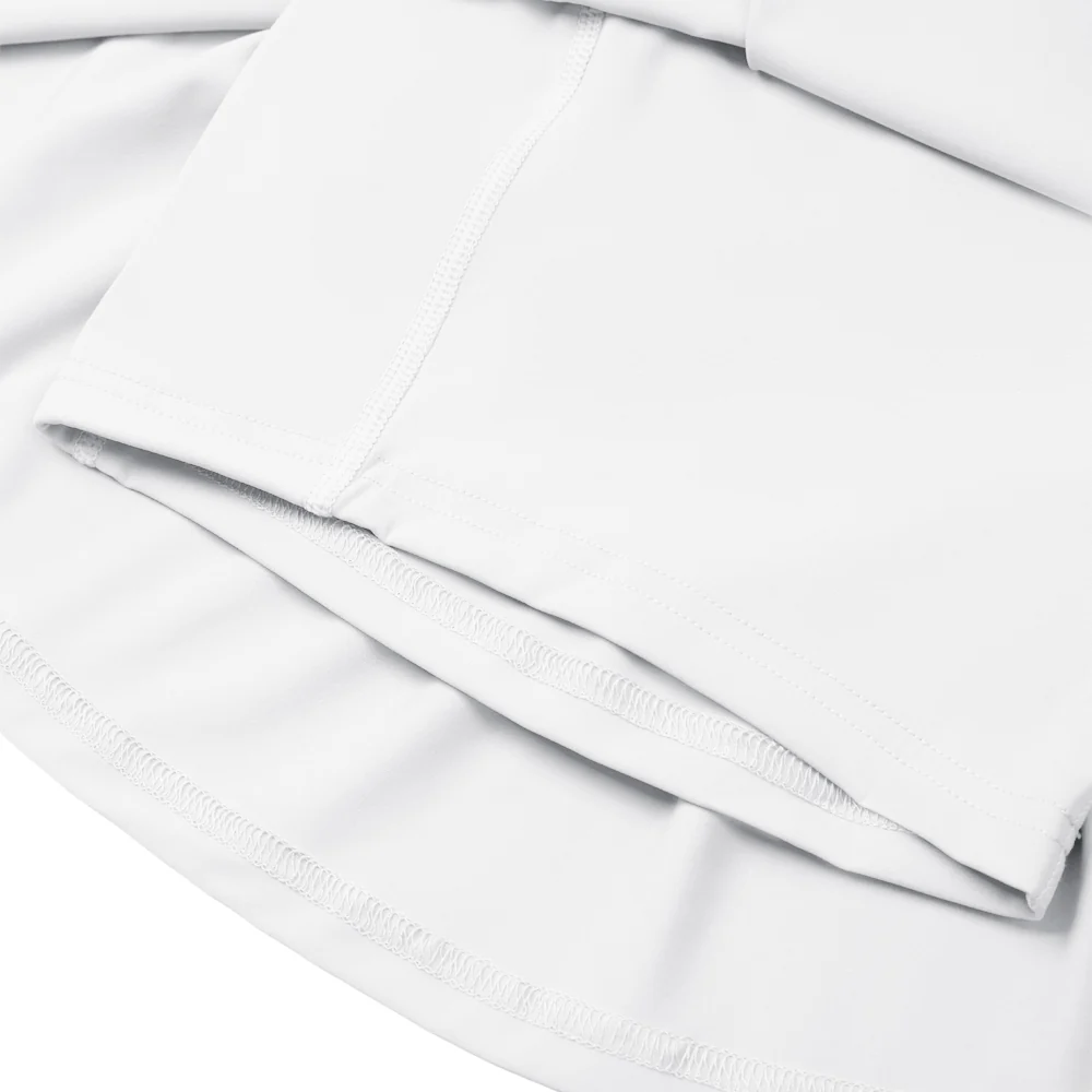 High Waisted Pleated Tennis Skirt With Pockets - White - Image 7