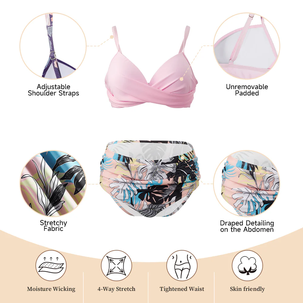 High-waisted Two-Piece Swimsuit Set - Image 7