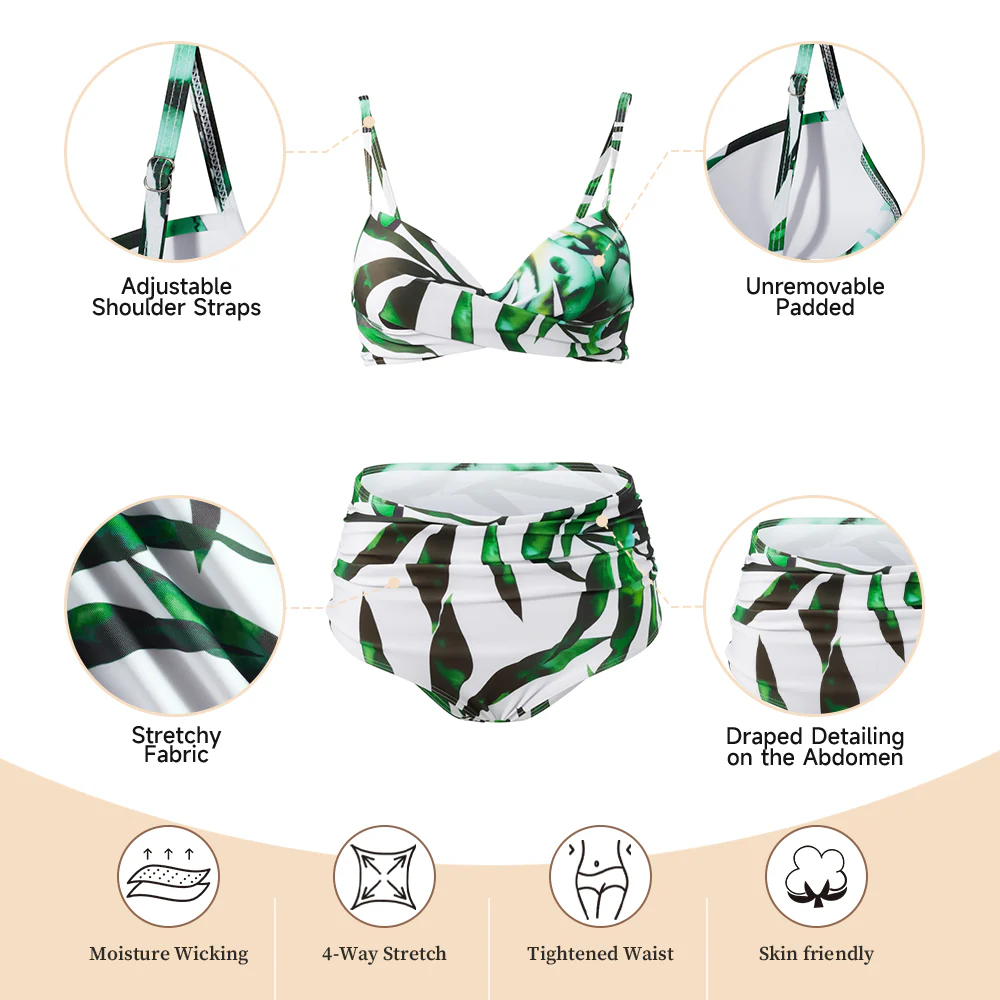 High-waisted Two-Piece Swimsuit Set - Image 7