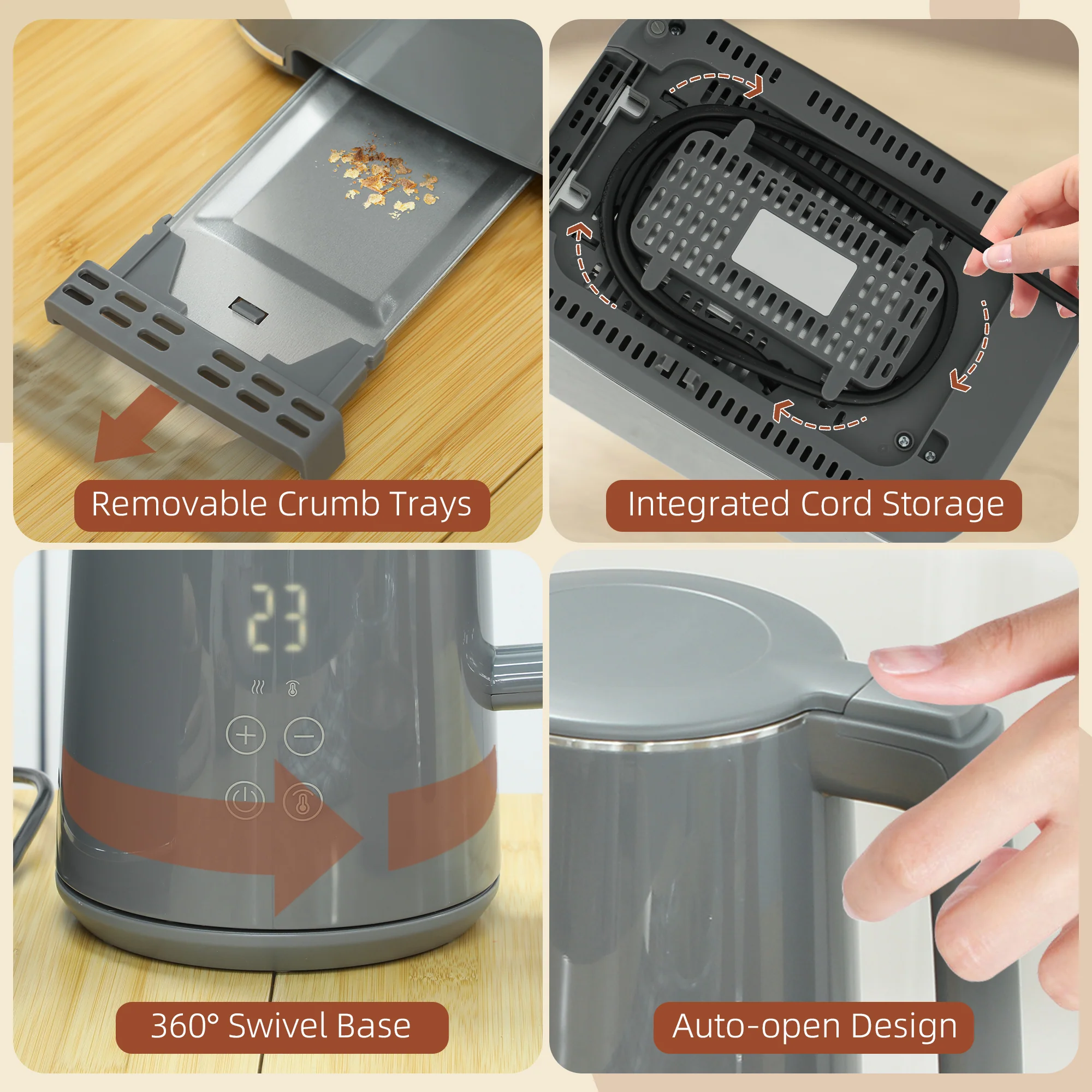 HOMCOM 1.5L 3000W Fast Boil Electric Kettle And 2 Slice Toaster Set - Image 18