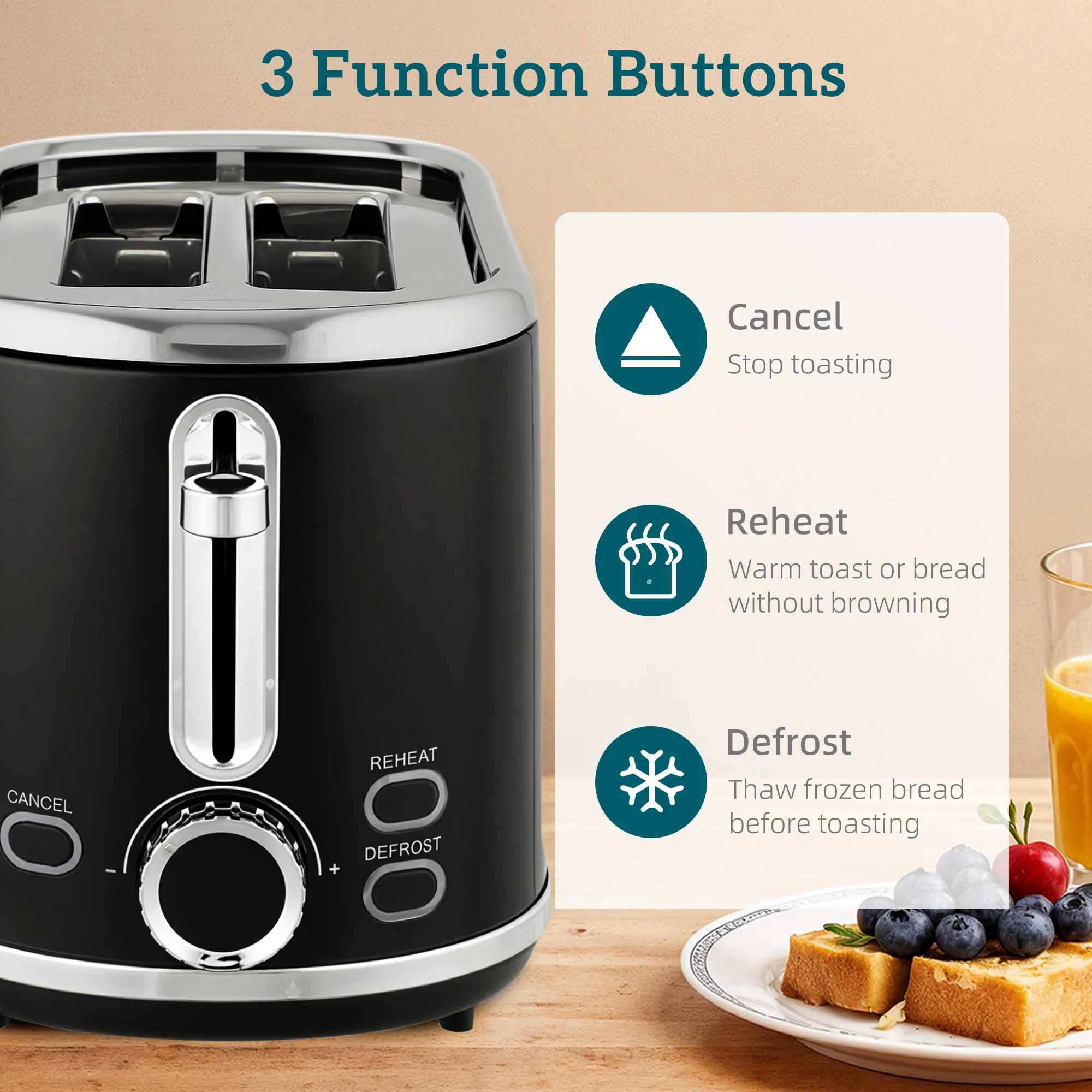 HOMCOM 1.7L 3000W Kettle And 2 Slice Toaster With Keep Warm Memory Function - Image 8