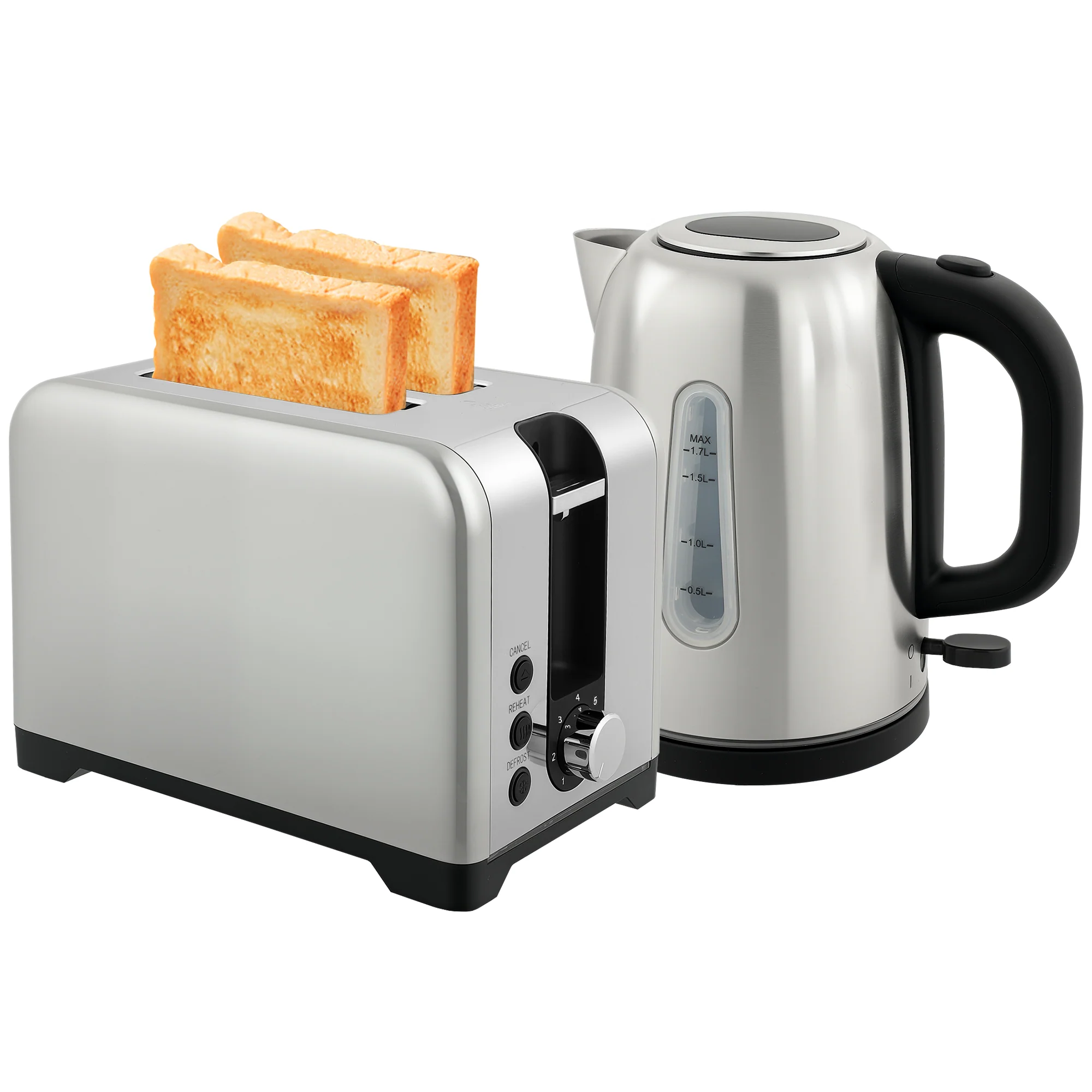 HOMCOM 1.7L 3000W Rapid Boil Jug Kettle And 2-Slice Toaster Set - Image 10