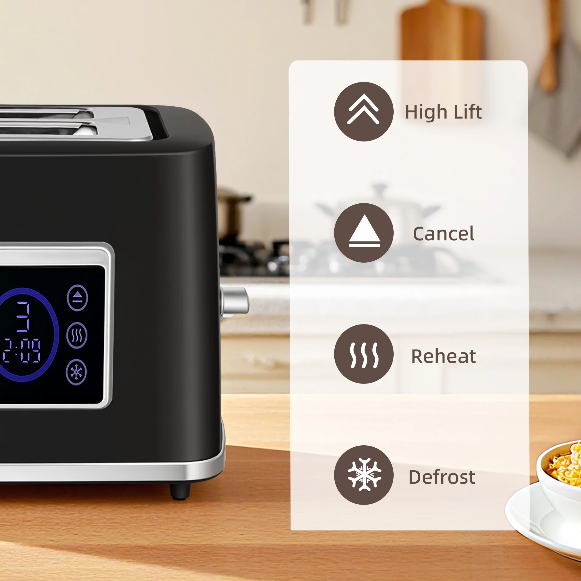 HOMCOM 1.7L 3000W Rapid Boil Kettle And 2 Slice Toaster Set Crumb Tray - Image 7