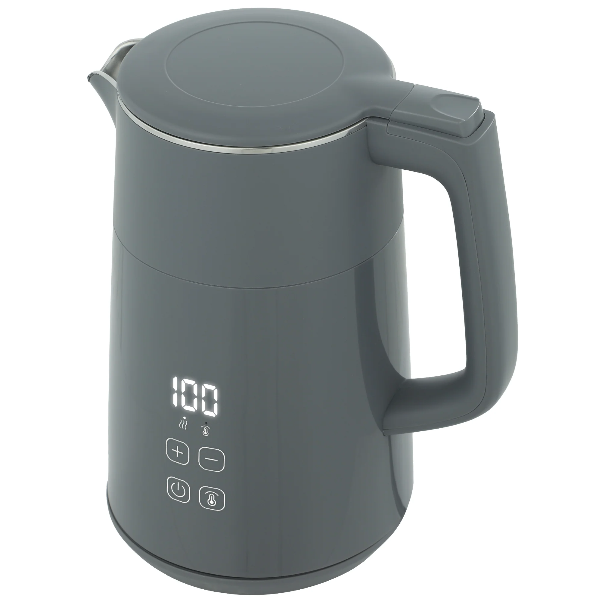 HOMCOM 1.7L Fast Boil 3000W Electric Kettle With LED Display, Grey