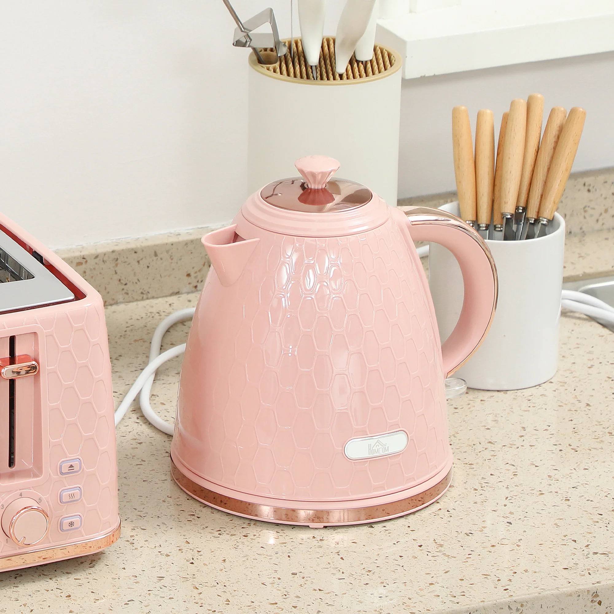HOMCOM 1.7L Kettle And Toaster Set With Defrost Reheat And Crumb Tray - Image 8