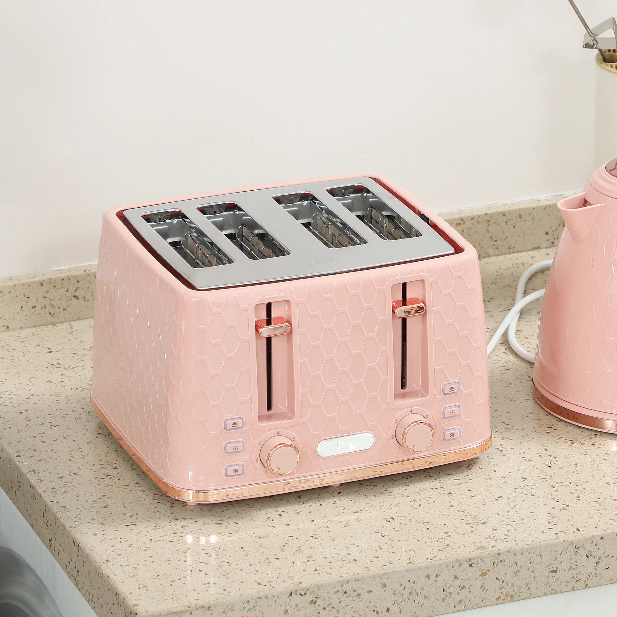HOMCOM 1.7L Kettle And Toaster Set With Defrost Reheat And Crumb Tray - Image 9