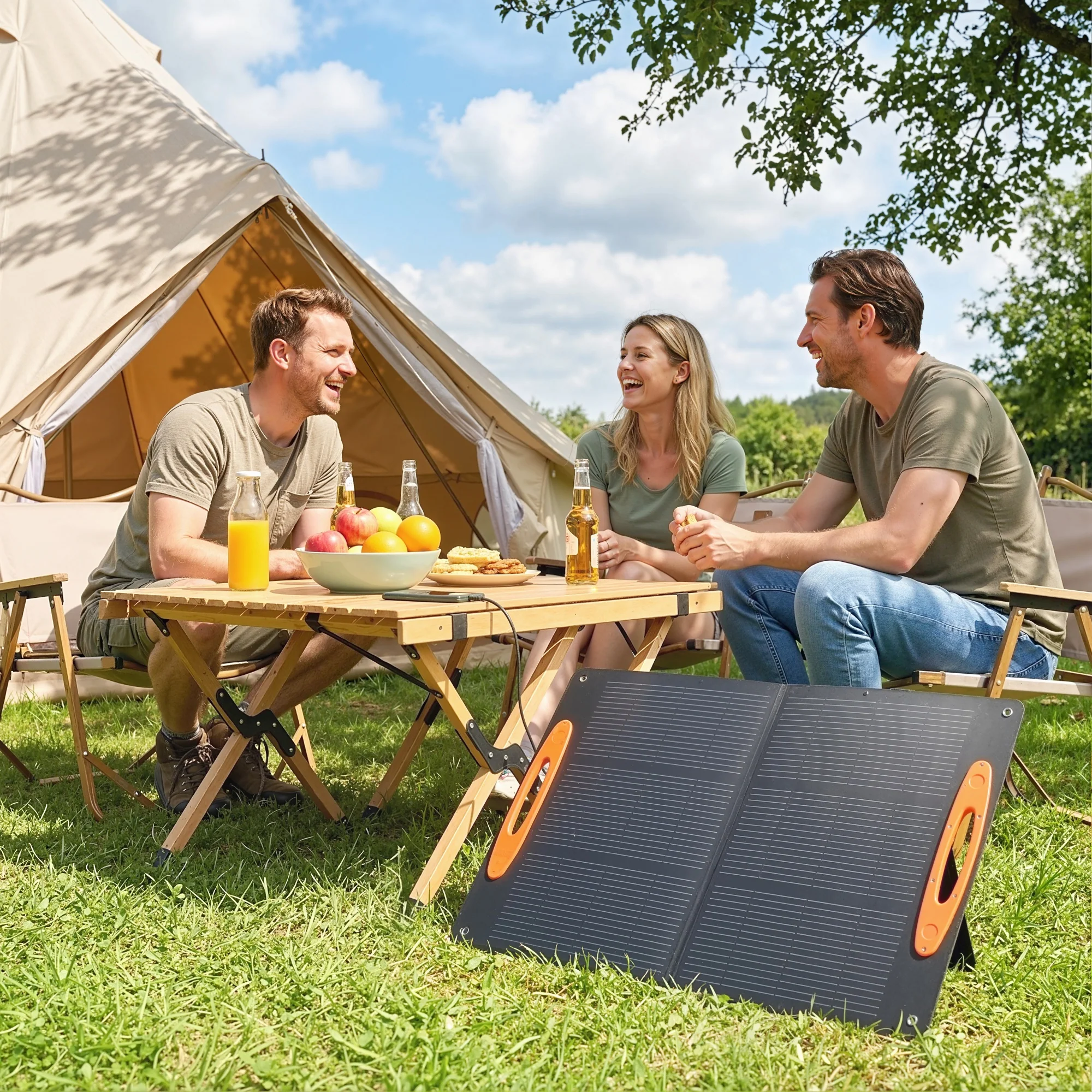 HOMCOM 100W Portable Solar Panel Solar Charger with USB-A & USB-C Output - Image 2