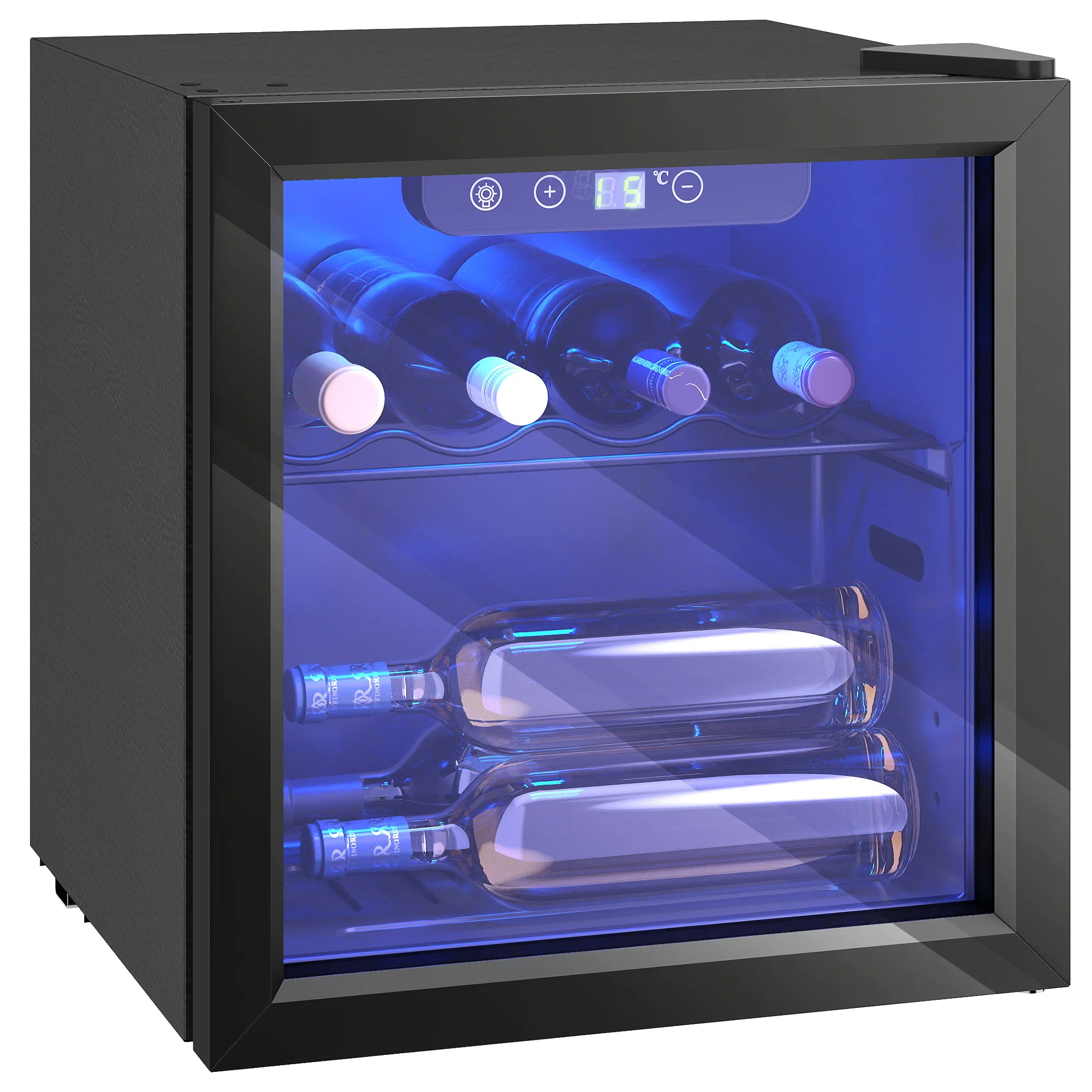 HOMCOM 12 Bottle Wine Cooler, 4-16°C Under Counter Drinks Beer Wine Fridge