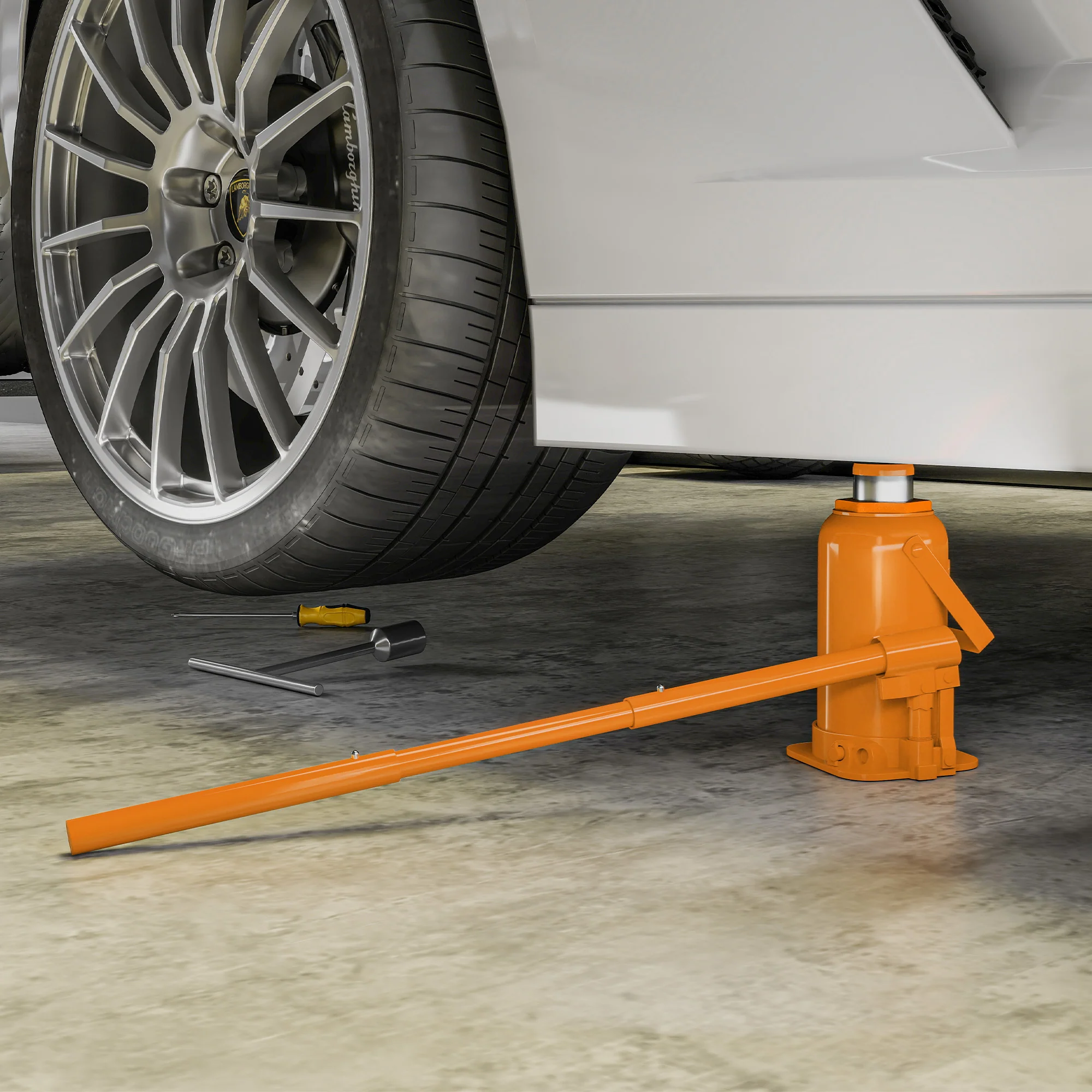 HOMCOM 12 Tonne Hydraulic Bottle Jack, 19-37 cm Car Jack Lift, Orange - Image 9