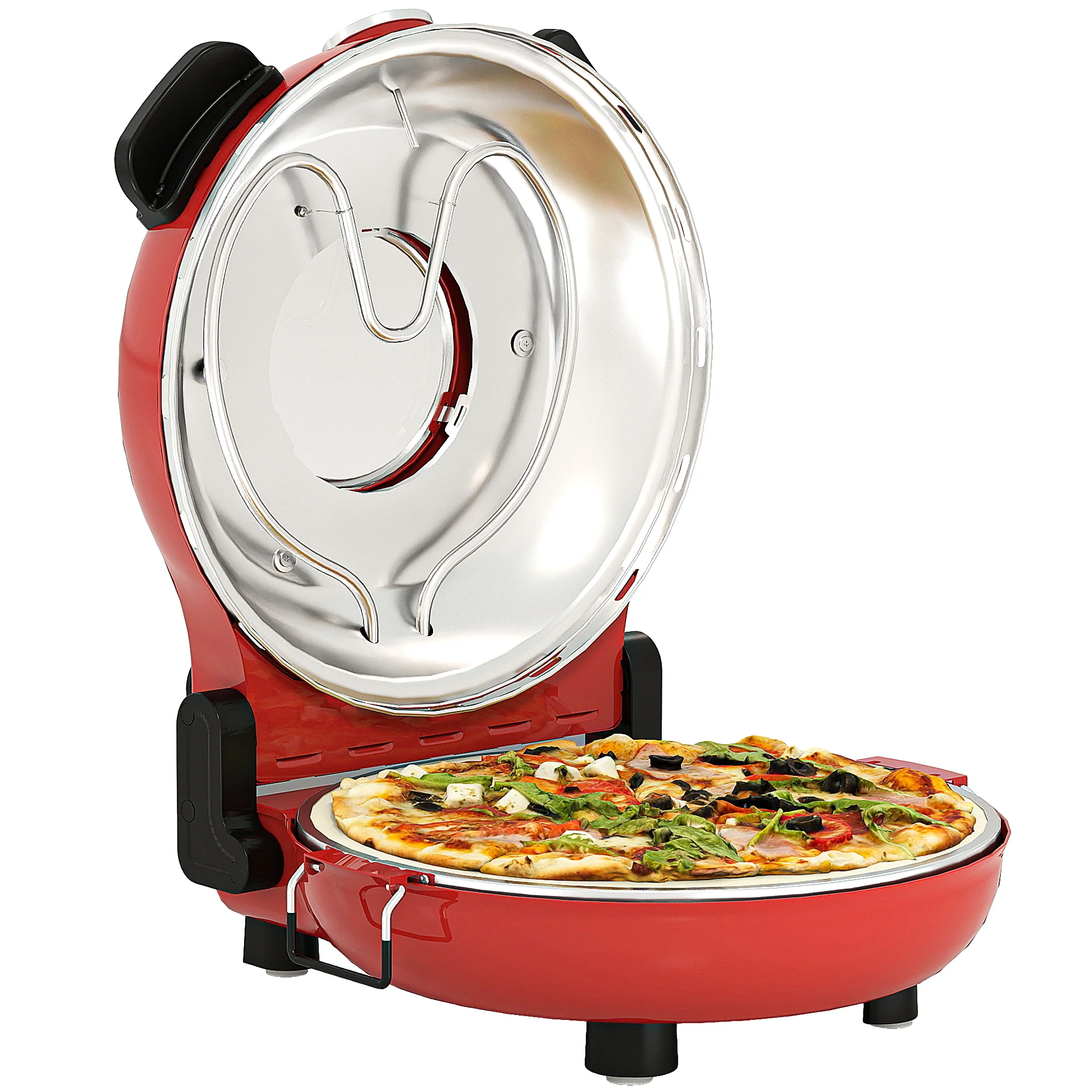 HOMCOM 1200W Pizza Oven, Pizza Maker, 5-Min Crisp, Dual Knob Control - Image 10