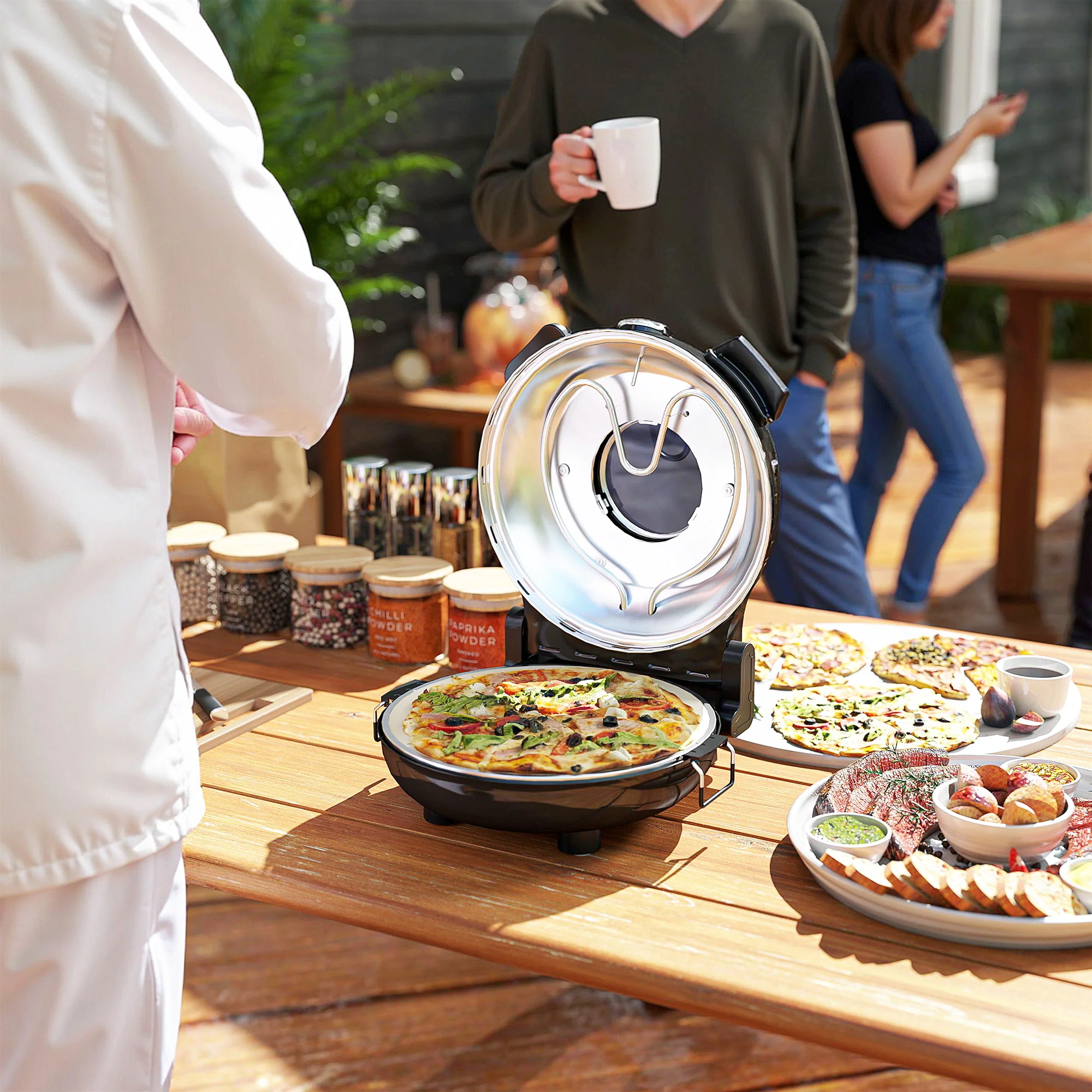 HOMCOM 1200W Pizza Oven, Pizza Maker, 5-Min Crisp, Dual Knob Control - Image 9