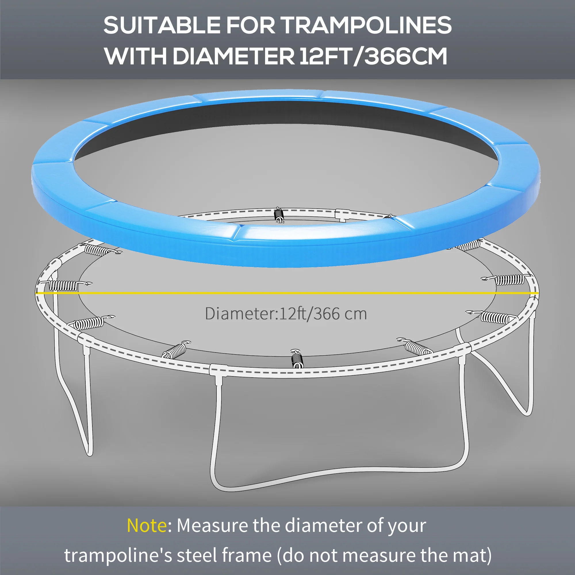 HOMCOM 12ft Trampoline Accessories Pad Surround Pad Replacement - Image 5