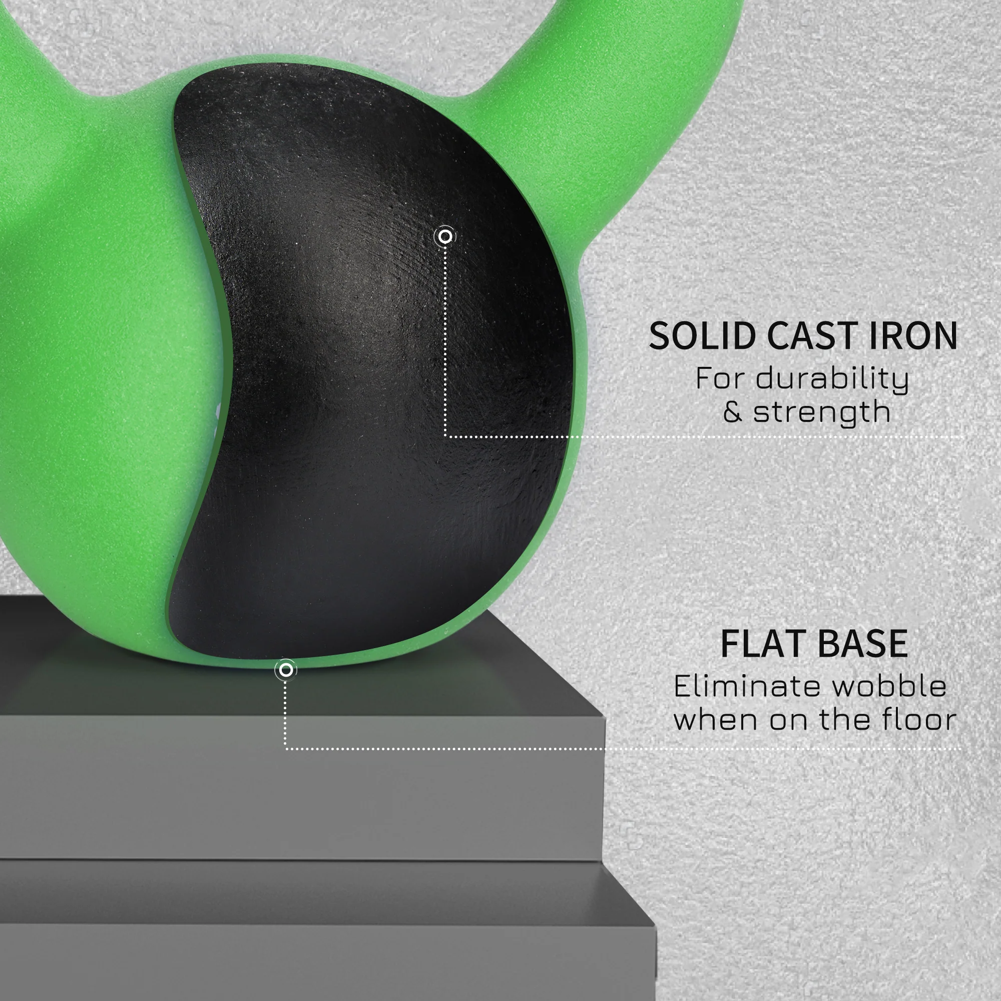 HOMCOM 12KG Kettlebell with Soft Body and Non-Slip Handle, Green - Image 6