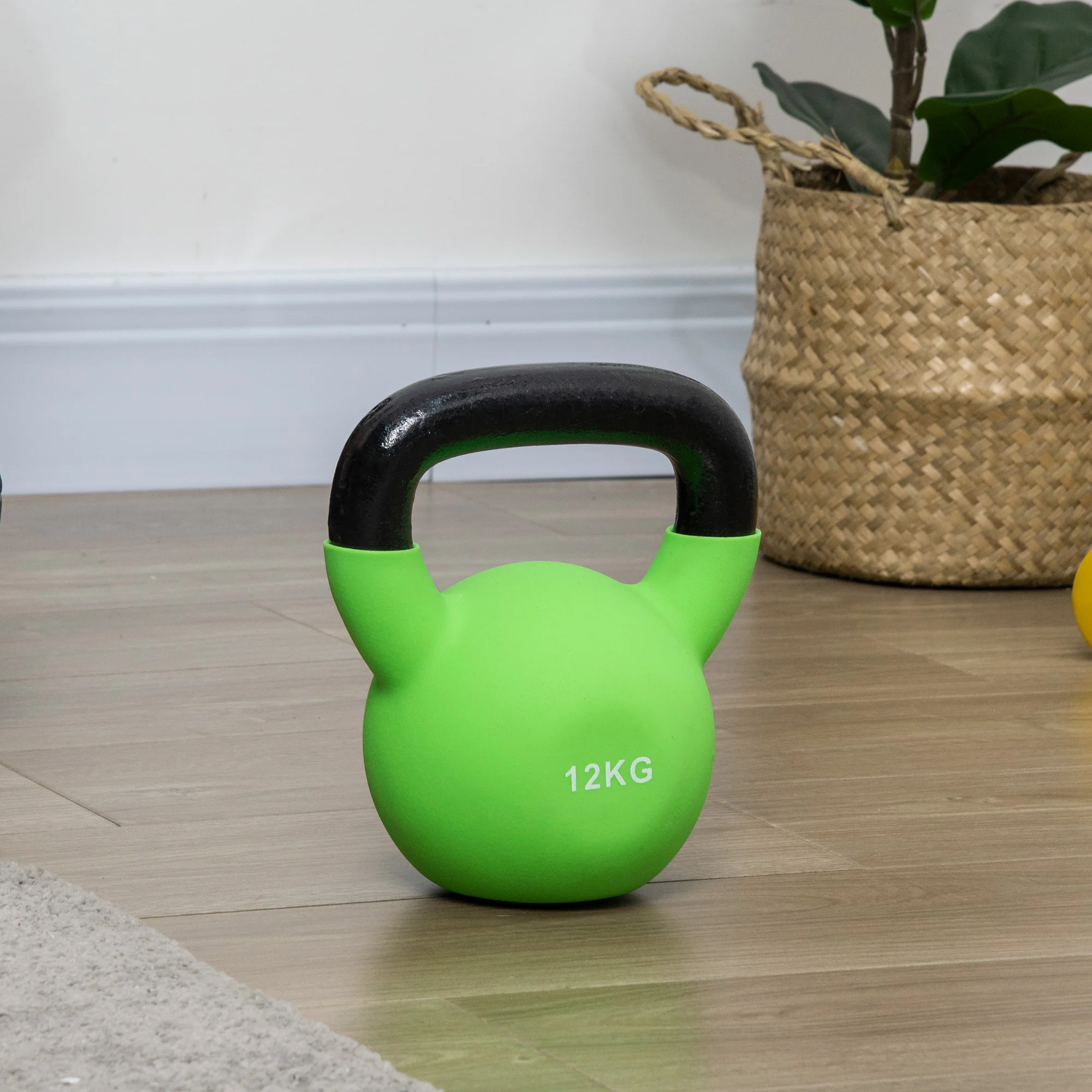 HOMCOM 12KG Kettlebell with Soft Body and Non-Slip Handle, Green - Image 7
