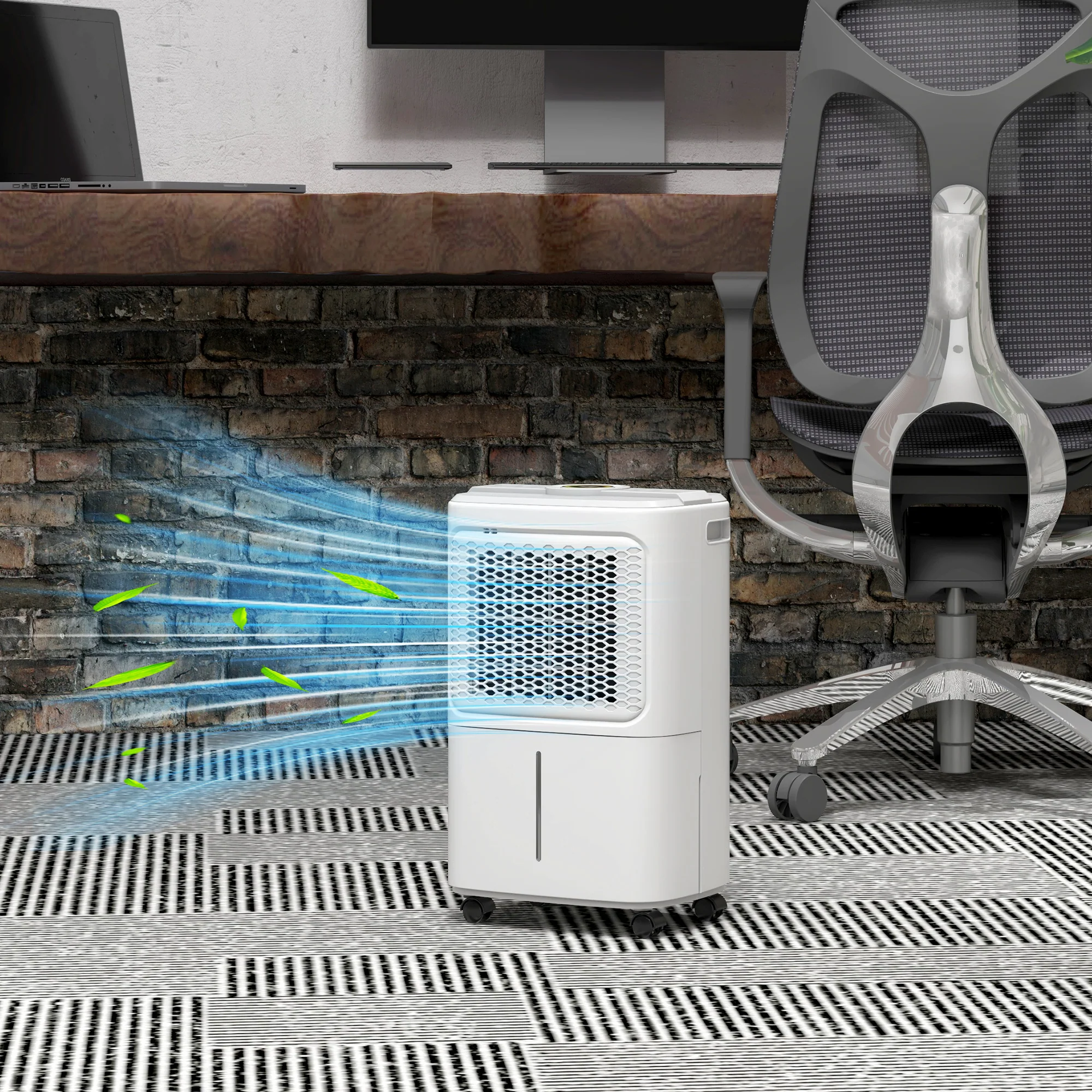 HOMCOM 12L/Day Small Dehumidifier for Home Damp, with Humidity Light - Image 9