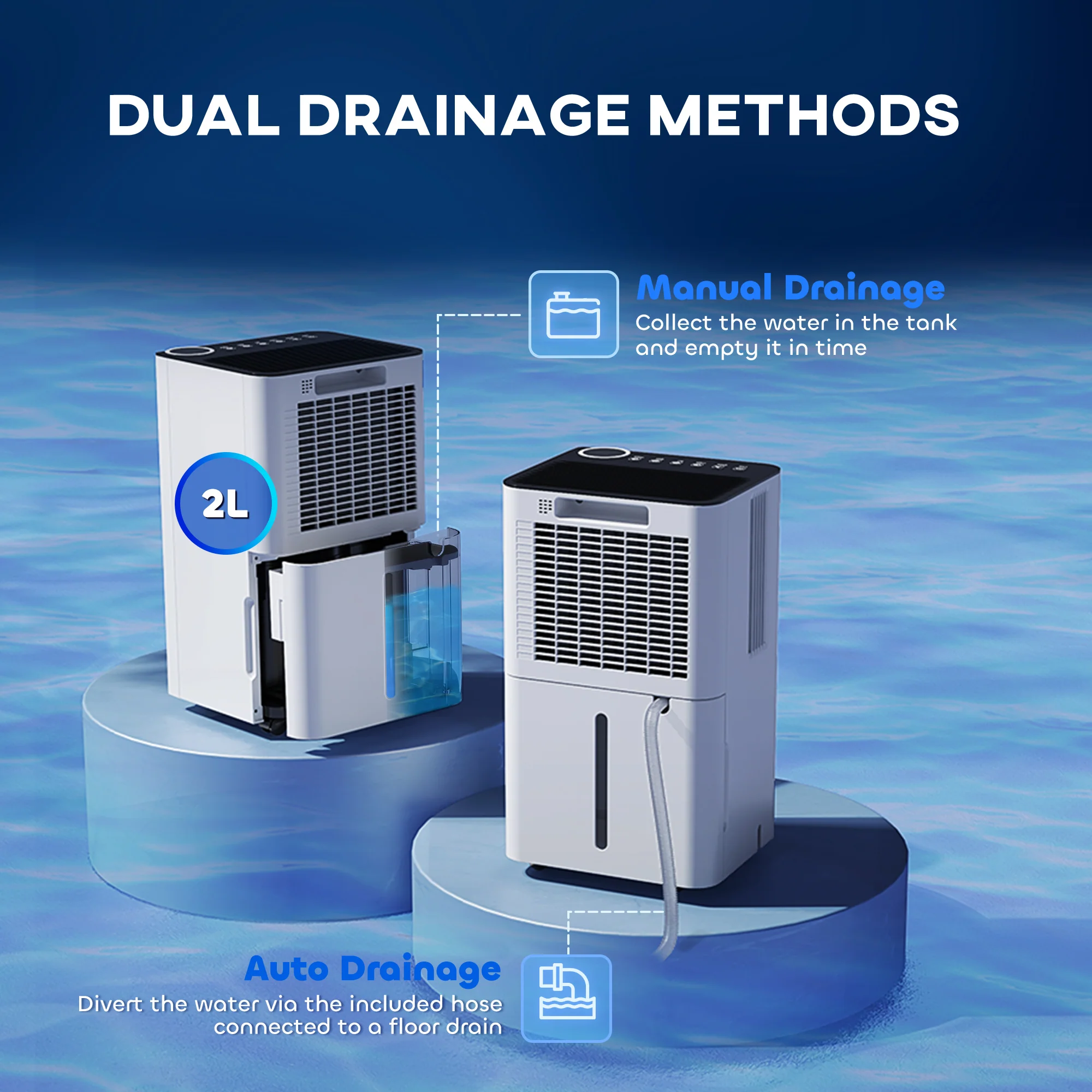 HOMCOM 12L Dehumidifier With Filter, Auto Defrost, Children Lock, For Home - Image 6