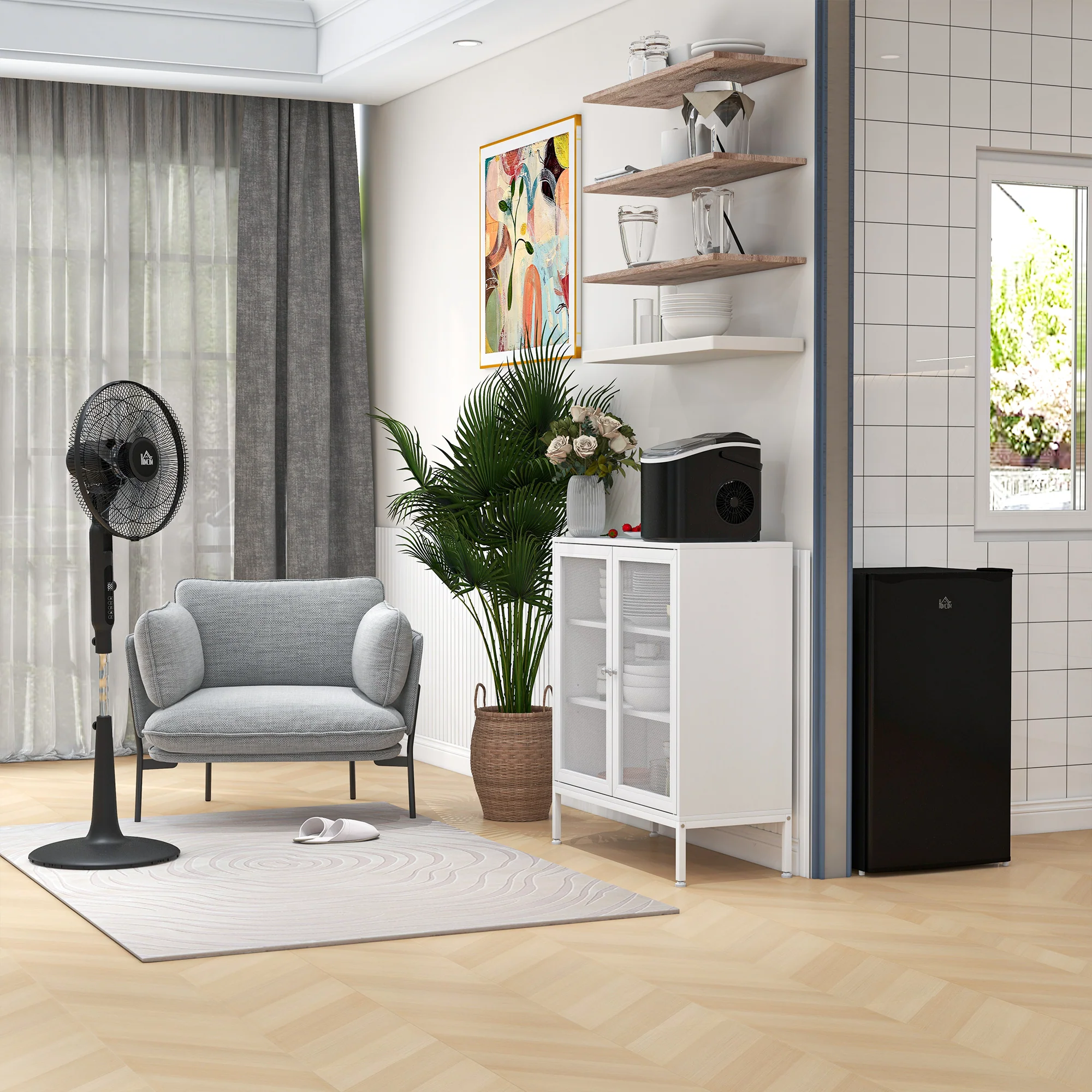 HOMCOM 12V DC Standing Fan With 75° Oscillation Mosquito Repellent Function - Image 9