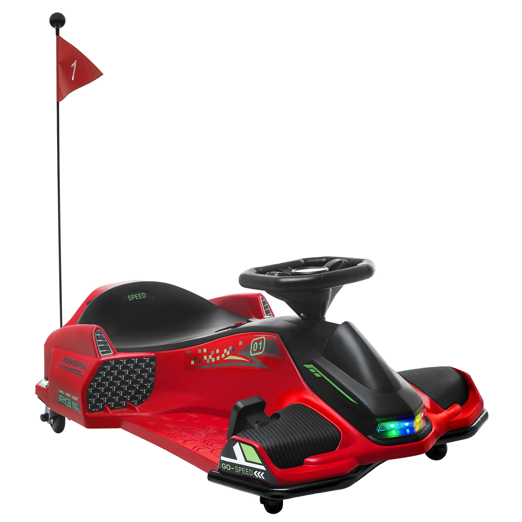 HOMCOM 12V Electric Go Kart for Kids with Music, LED Lights - Image 10