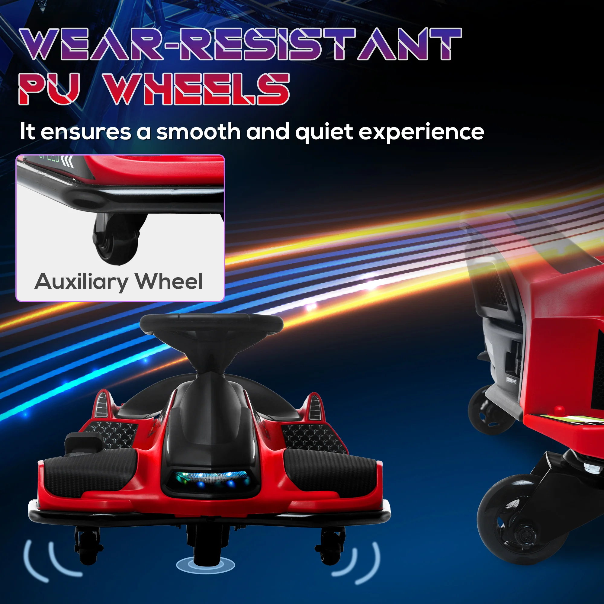 HOMCOM 12V Electric Go Kart for Kids with Music, LED Lights - Image 15