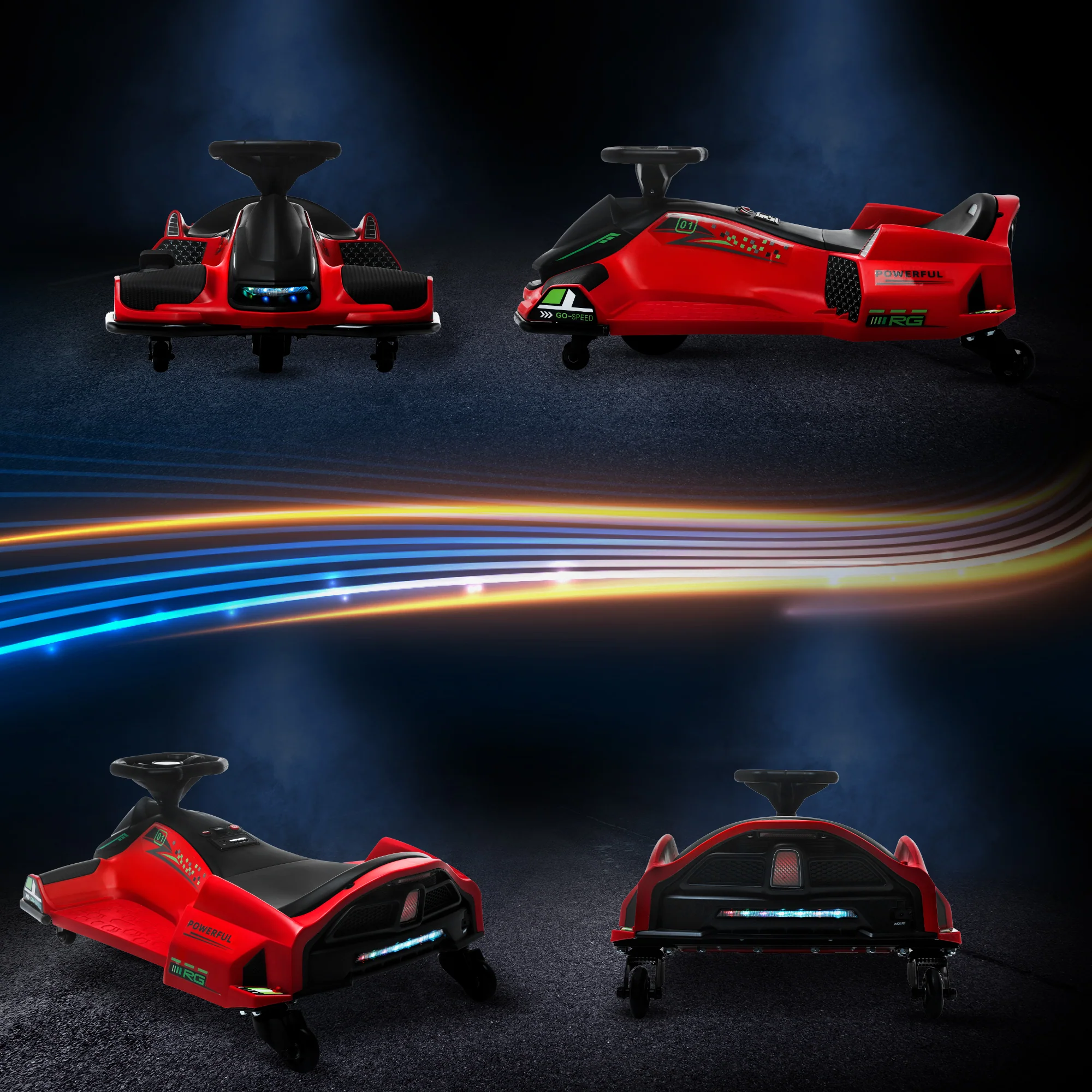 HOMCOM 12V Electric Go Kart for Kids with Music, LED Lights - Image 17