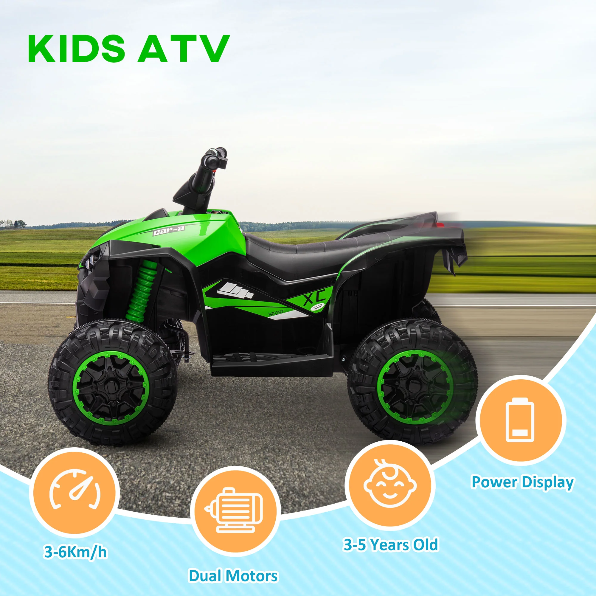HOMCOM 12V Electric Quad Bikes For Kids Ride On Car ATV Toy For 3-5 Years Red - Image 11