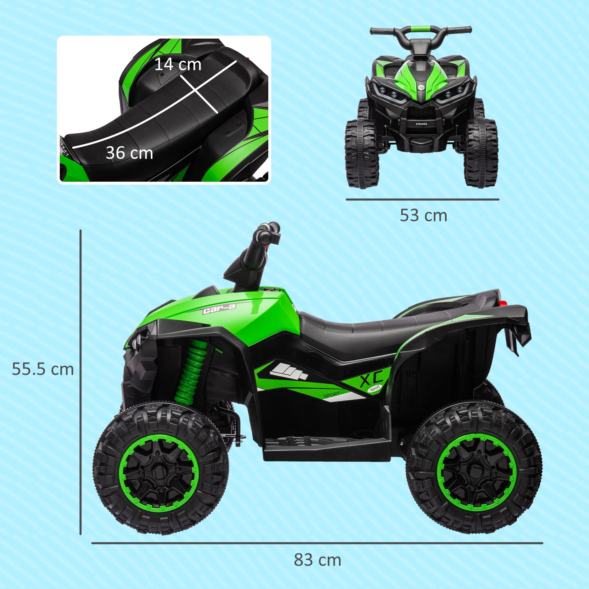 HOMCOM 12V Electric Quad Bikes For Kids Ride On Car ATV Toy For 3-5 Years Red - Image 13
