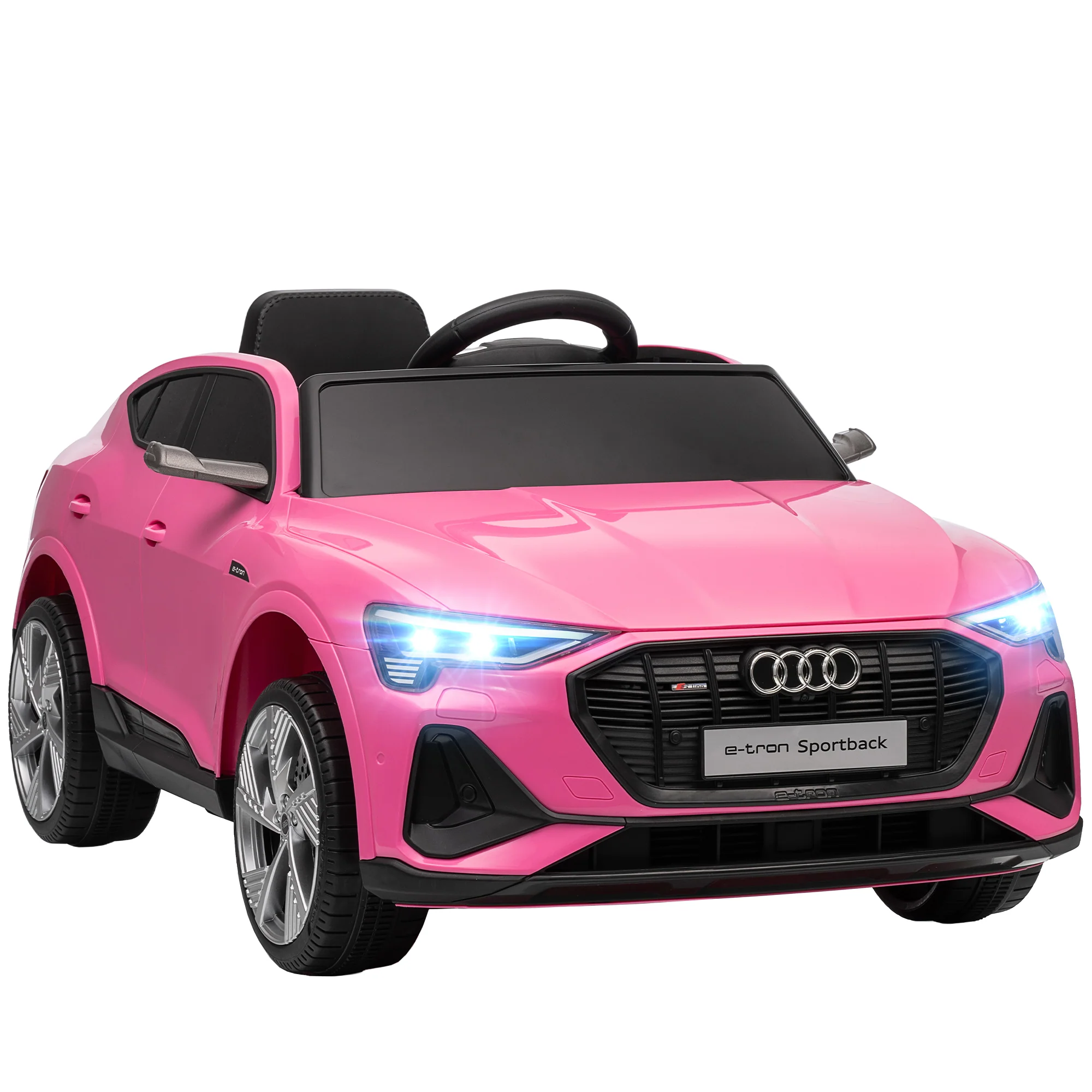 HOMCOM 12V Kids Electric Ride-On Car/ W Remote Control, Lights, Music - Pink