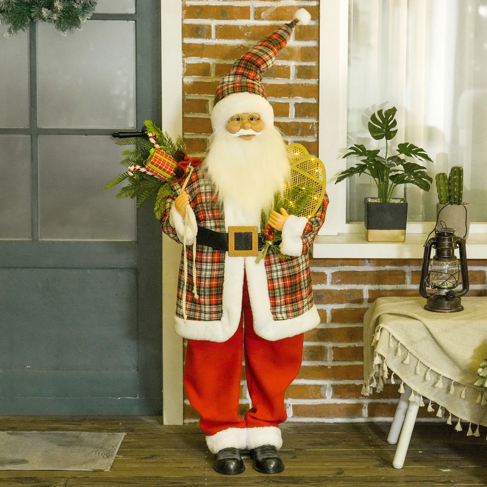 HOMCOM 133cm Animated Life Size Santa Claus With Sound Activated For Party - Image 2