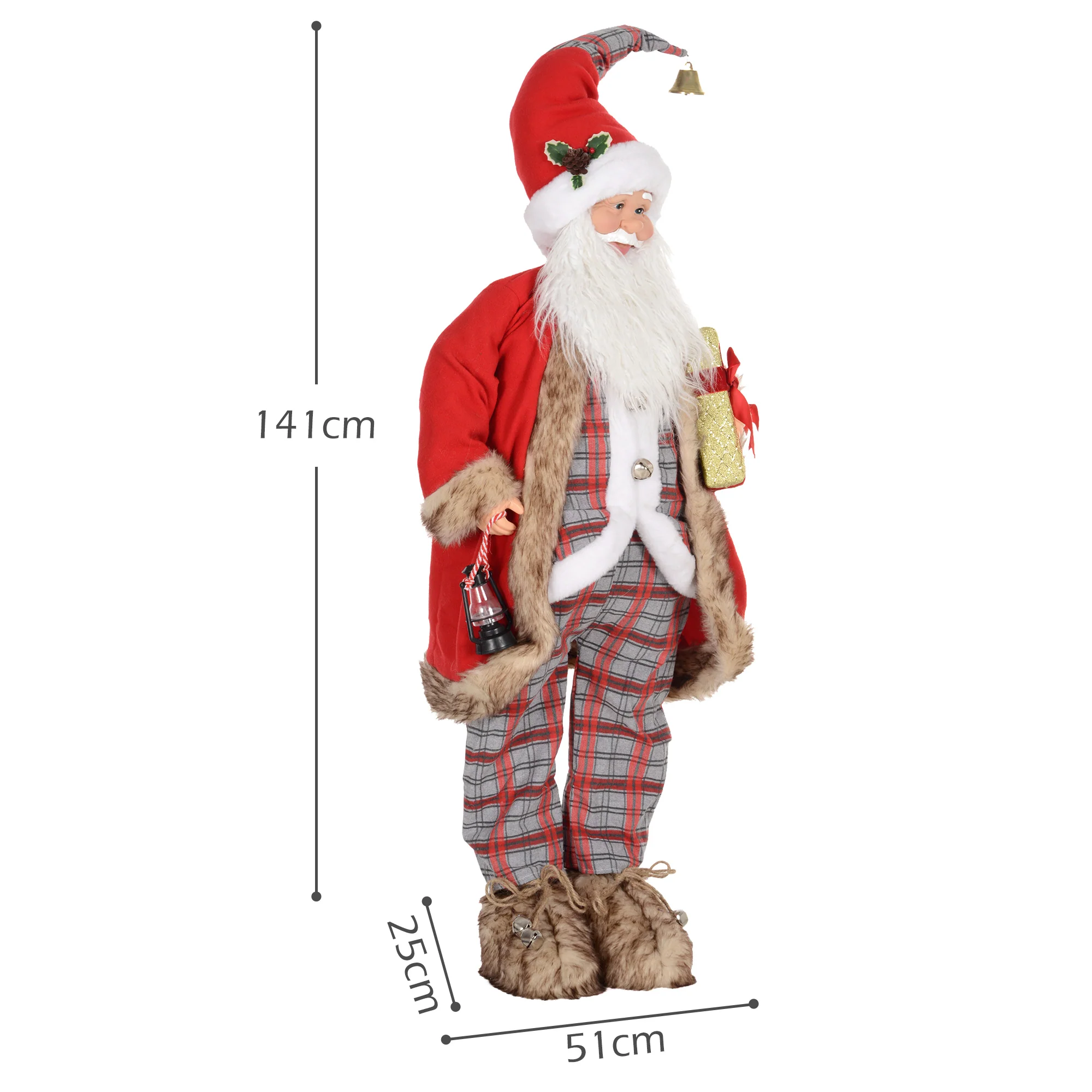 HOMCOM 141cm Animated Life Size Santa Claus With Sound Activated For Party - Image 5