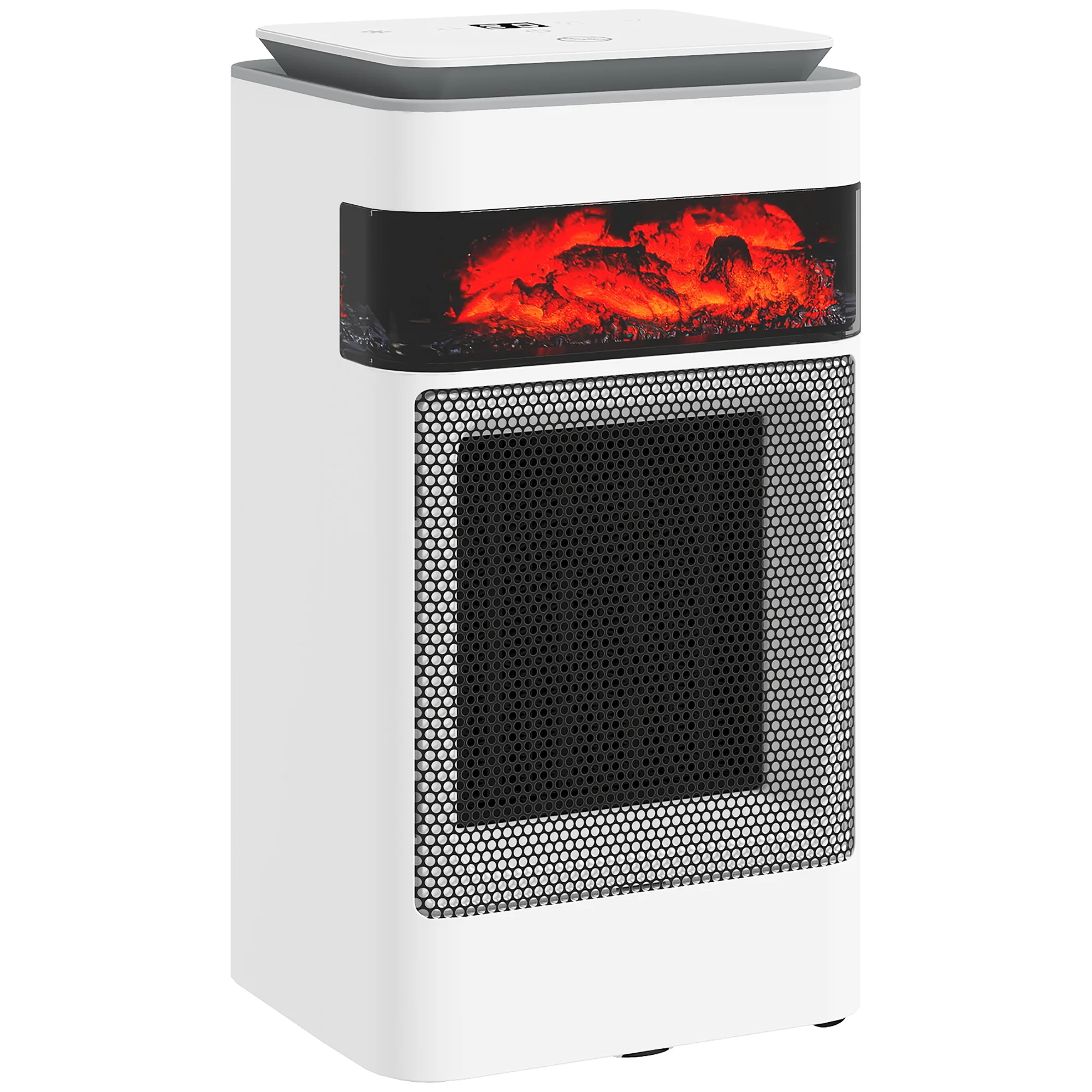 HOMCOM 1500W Fan Electric Heater With 3 Modes, Adjustable Thermostat, White