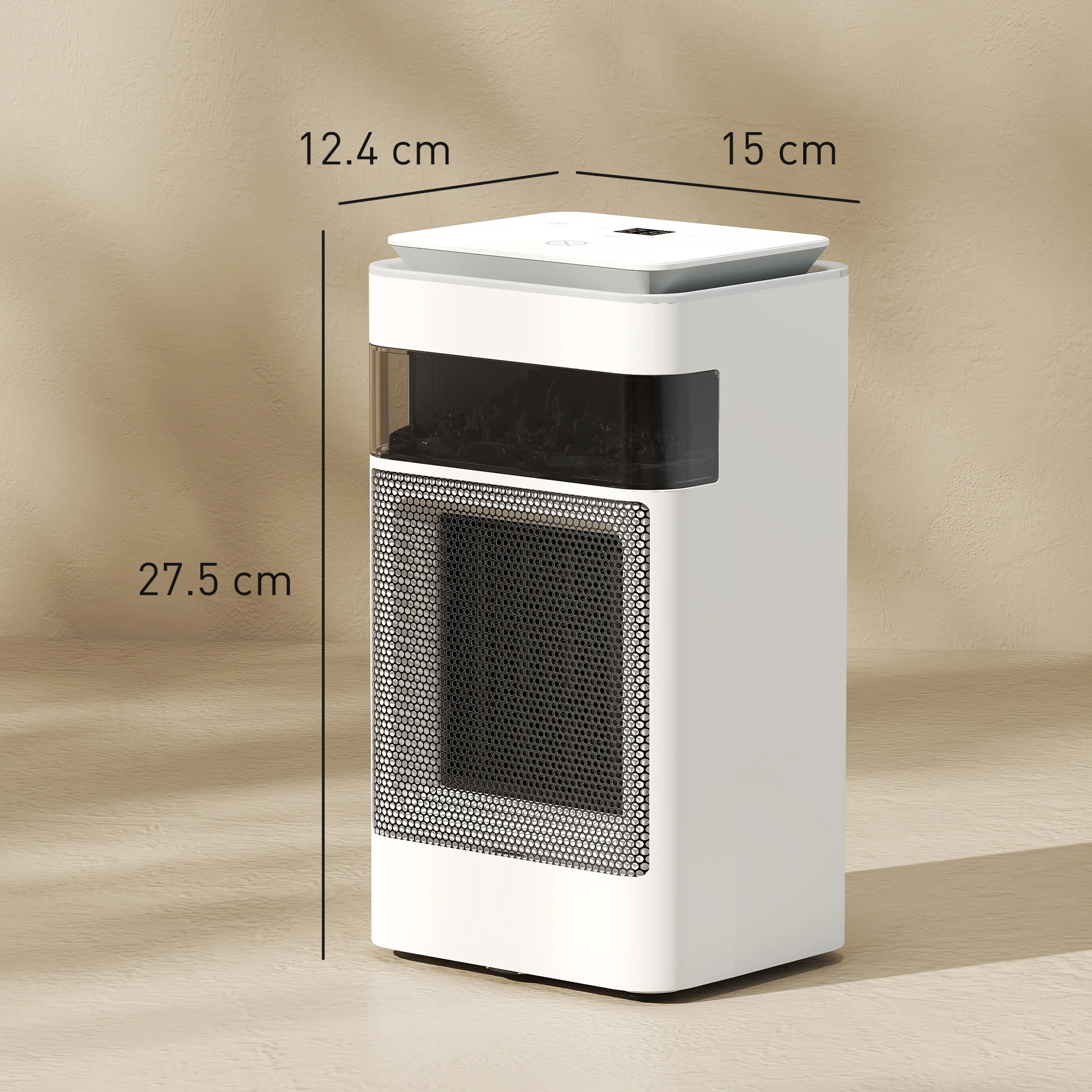 HOMCOM 1500W Fan Electric Heater With 3 Modes, Adjustable Thermostat, White - Image 5