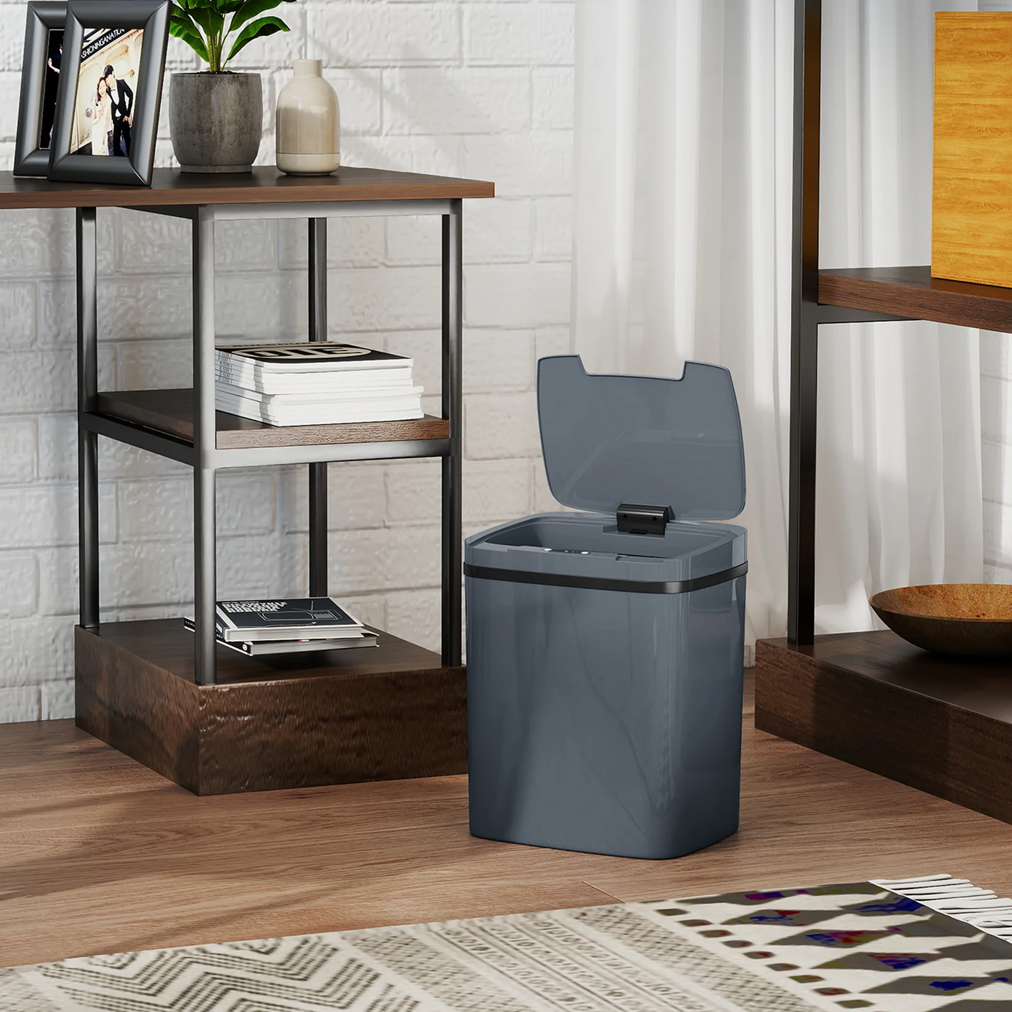 HOMCOM 15L Sensor Bin, Automatic Touchless Kitchen Bin, Battery Operated - Image 7