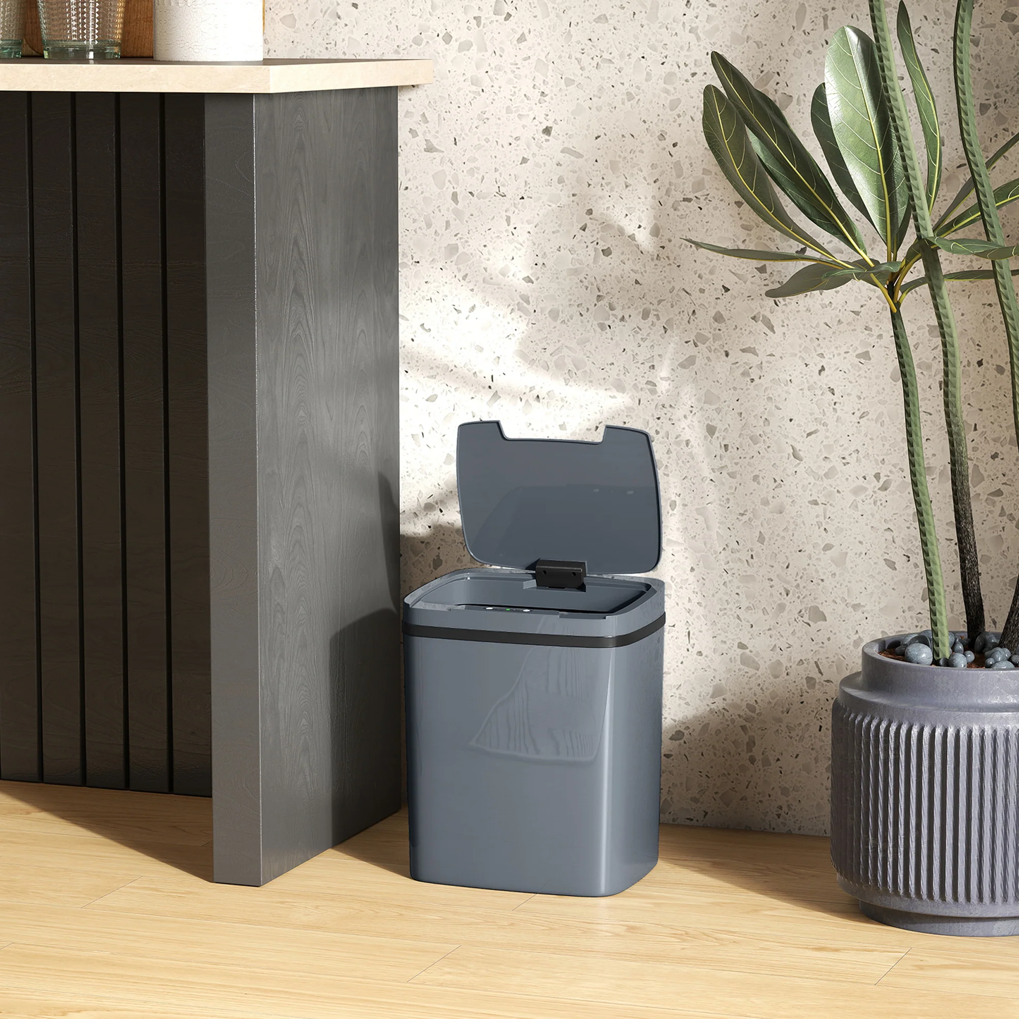 HOMCOM 15L Sensor Bin, Automatic Touchless Kitchen Bin, Battery Operated - Image 8