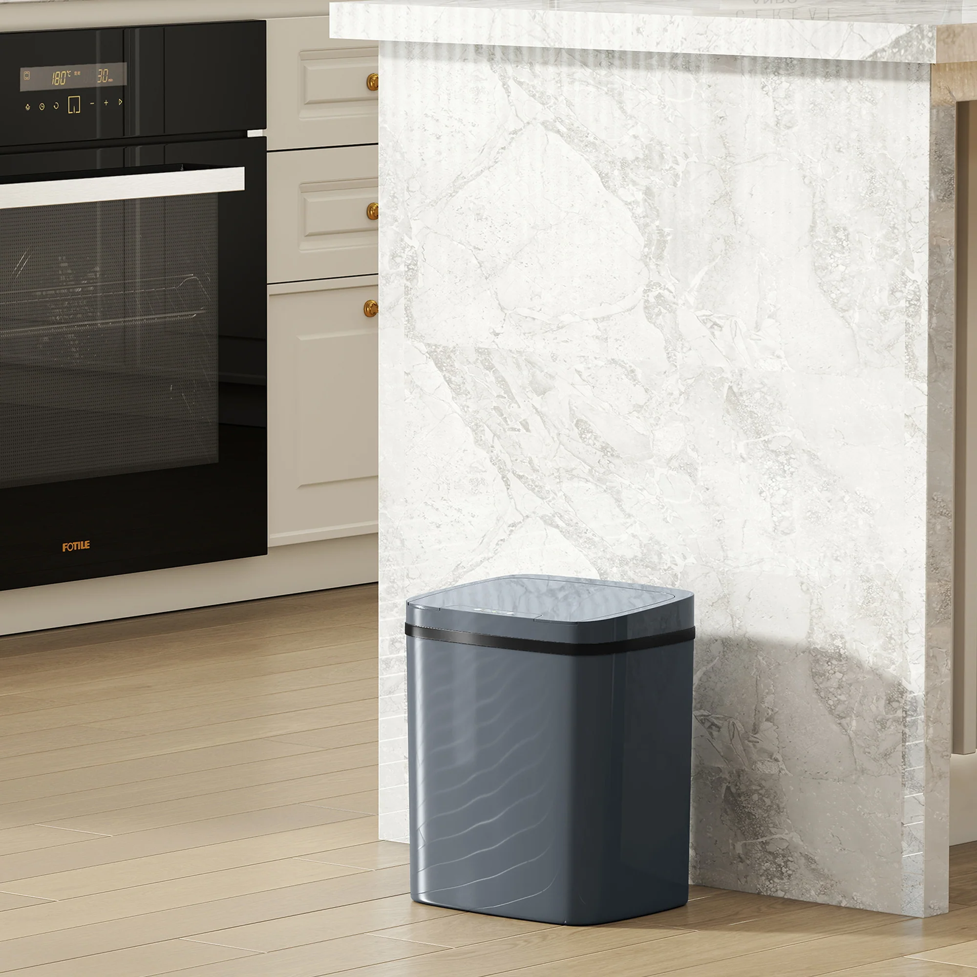 HOMCOM 15L Sensor Bin, Automatic Touchless Kitchen Bin, Battery Operated - Image 9