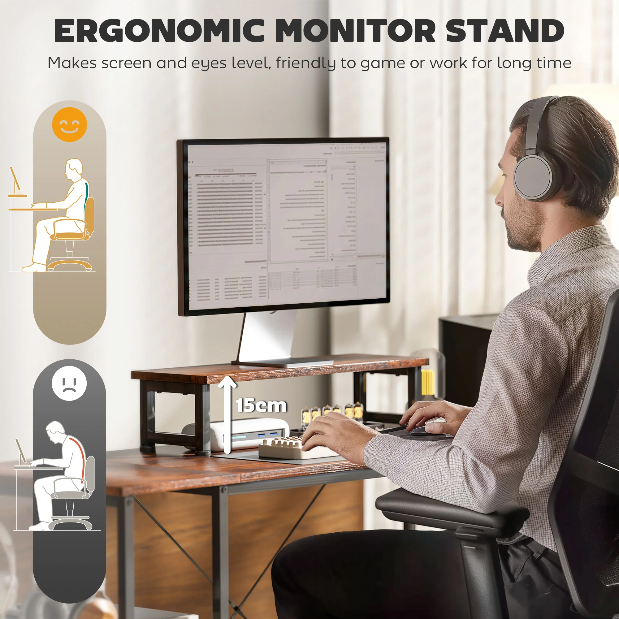 HOMCOM 168cm Reversible L Shaped Desk, 240cm Two Person Desk - Image 15