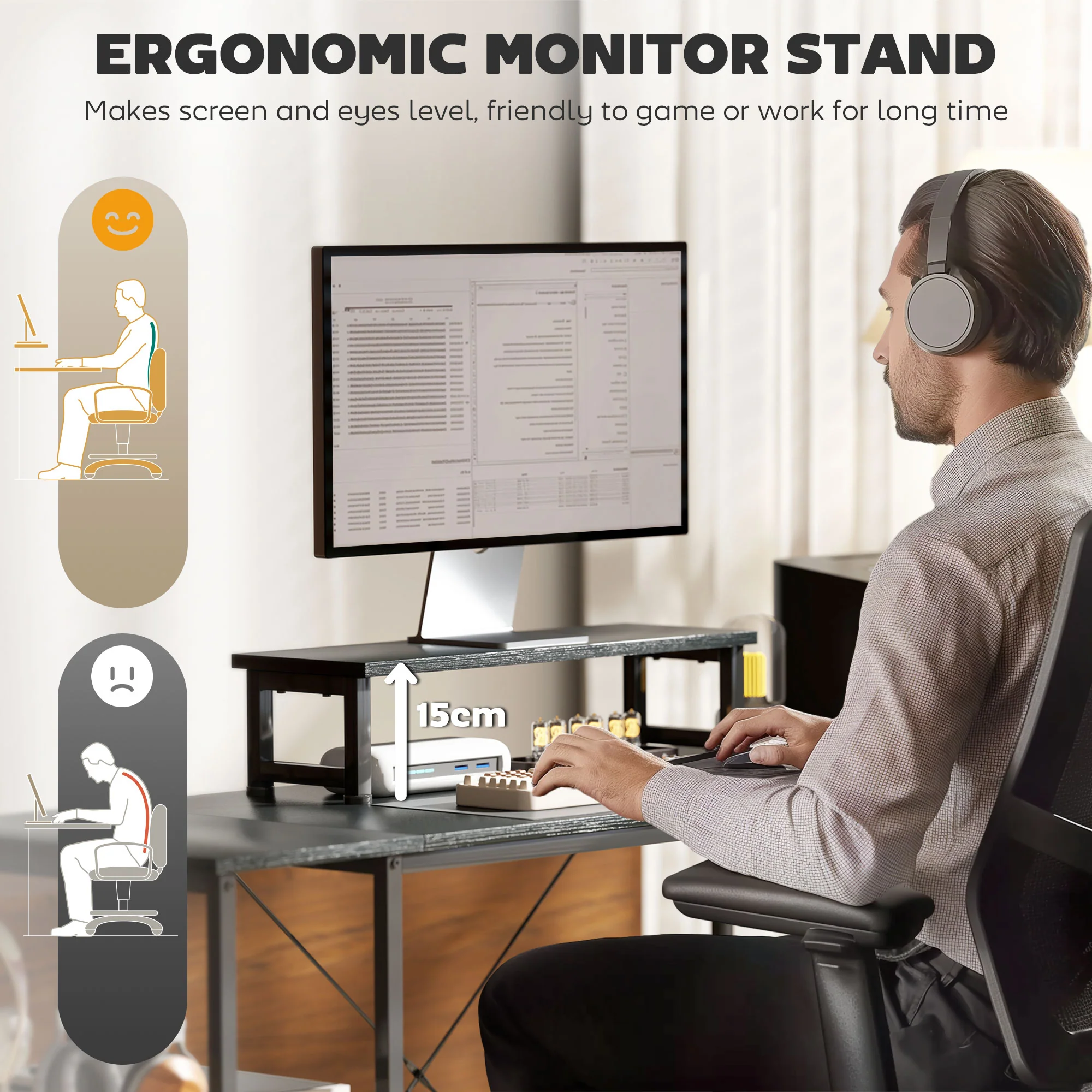 HOMCOM 168cm Reversible L Shaped Desk, 240cm Two Person Desk - Image 6