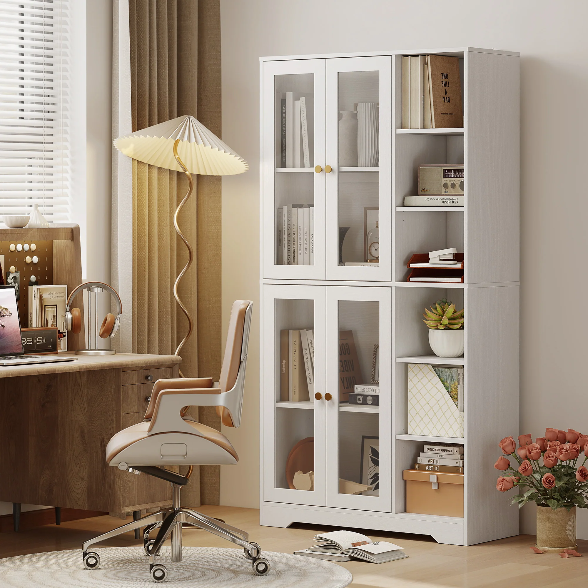 HOMCOM 172 cm Tall Kitchen Cupboard, Pantry Storage Cabinet, White - Image 9