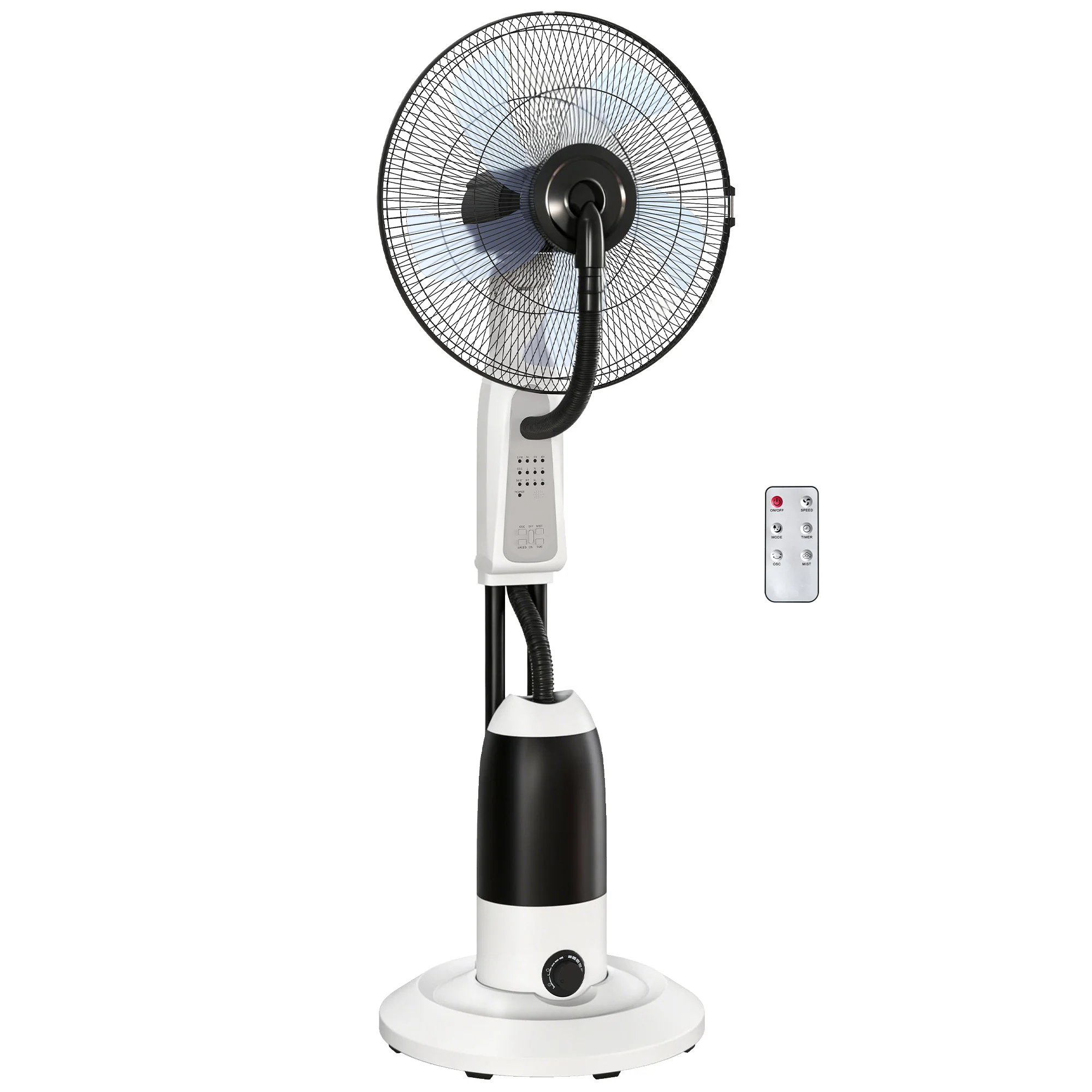 HOMCOM 18" Pedestal Fan With Water Mist Spray Standing Fan, 2.8L Tank, White