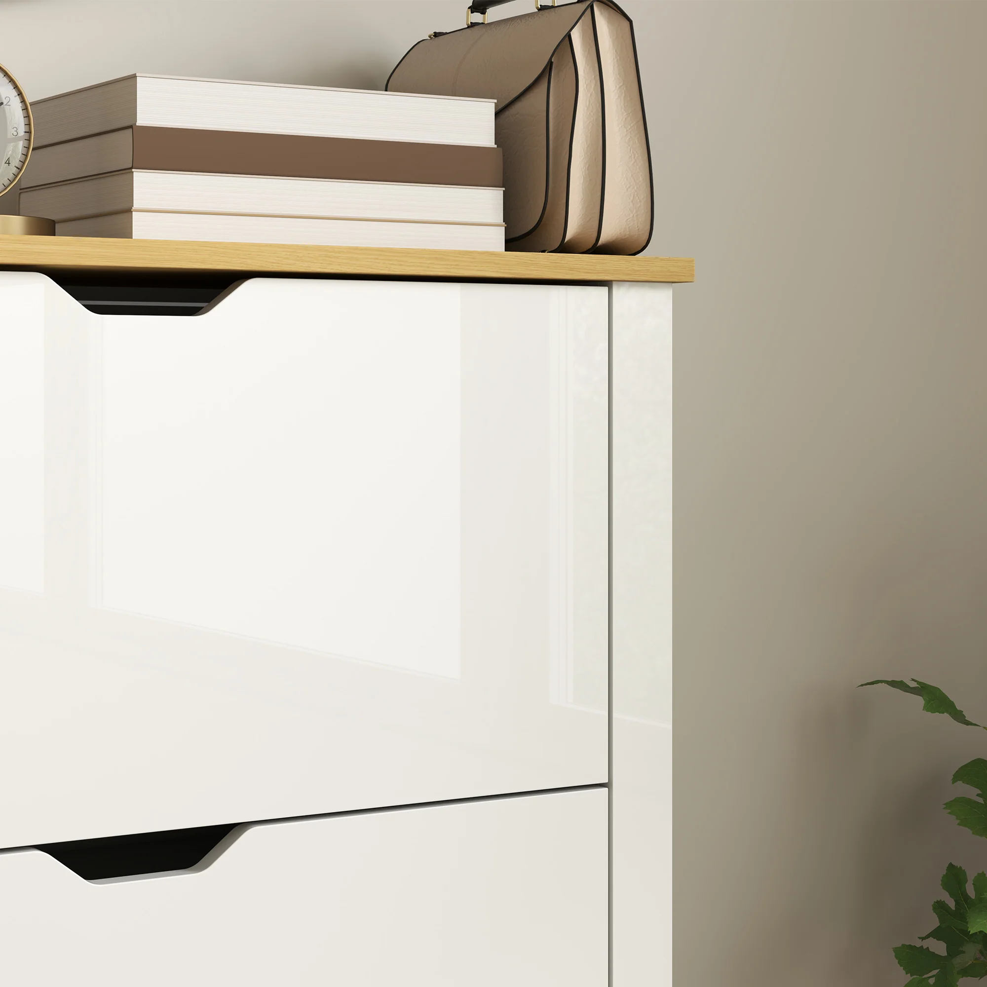 HOMCOM 18-Shoe Storage Cabinet 6 Shelves 3 Drawers Tabletop - Image 9