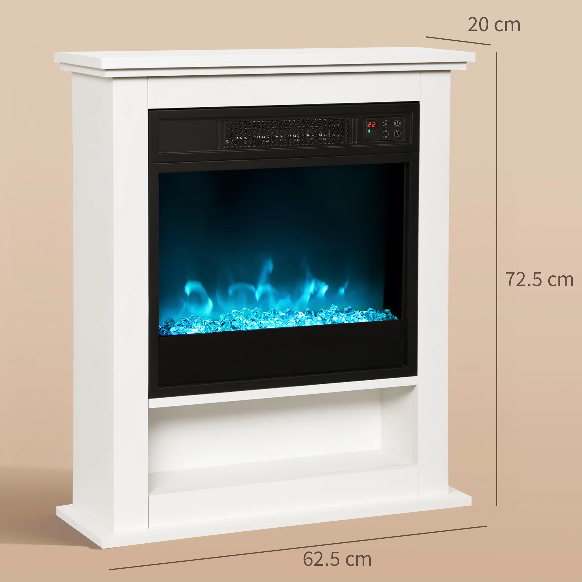 HOMCOM 1800W White Electric Fire Reach up to 30ã?¡ Space - Image 3