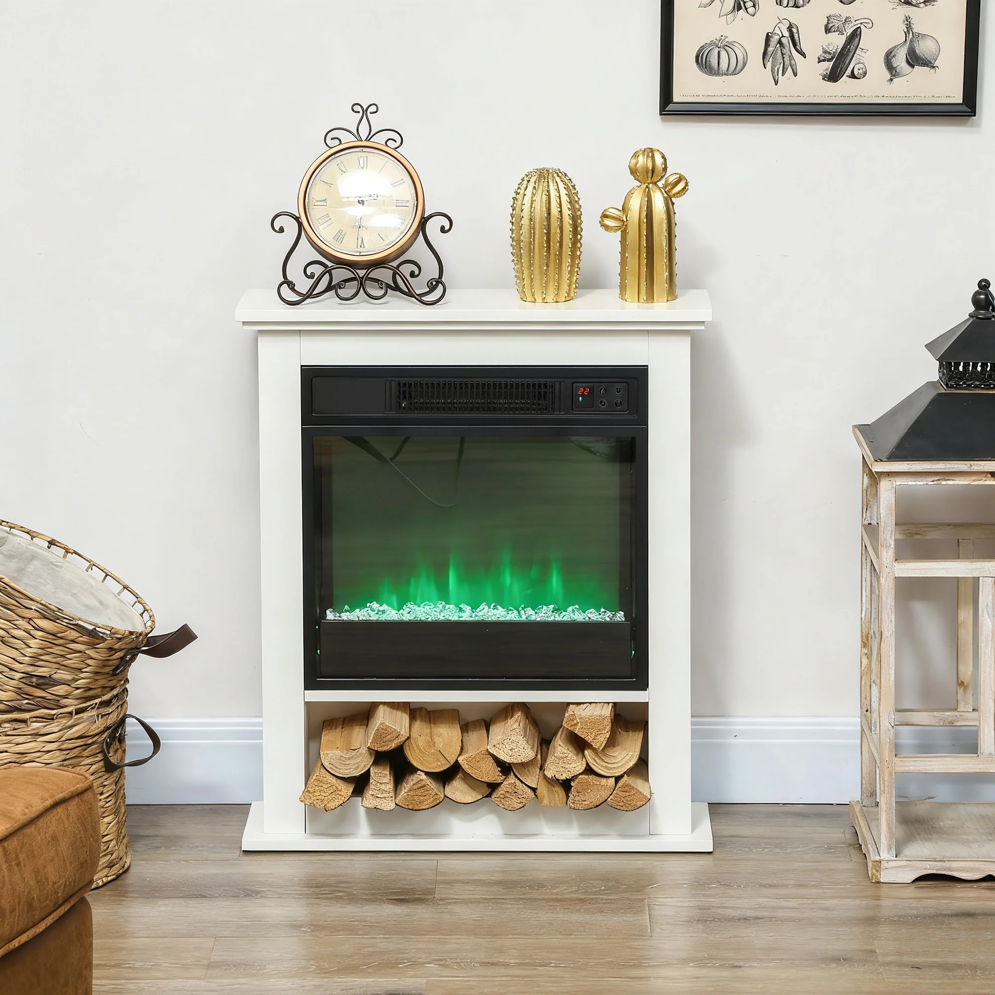 HOMCOM 1800W White Electric Fire Reach up to 30ã?¡ Space - Image 9