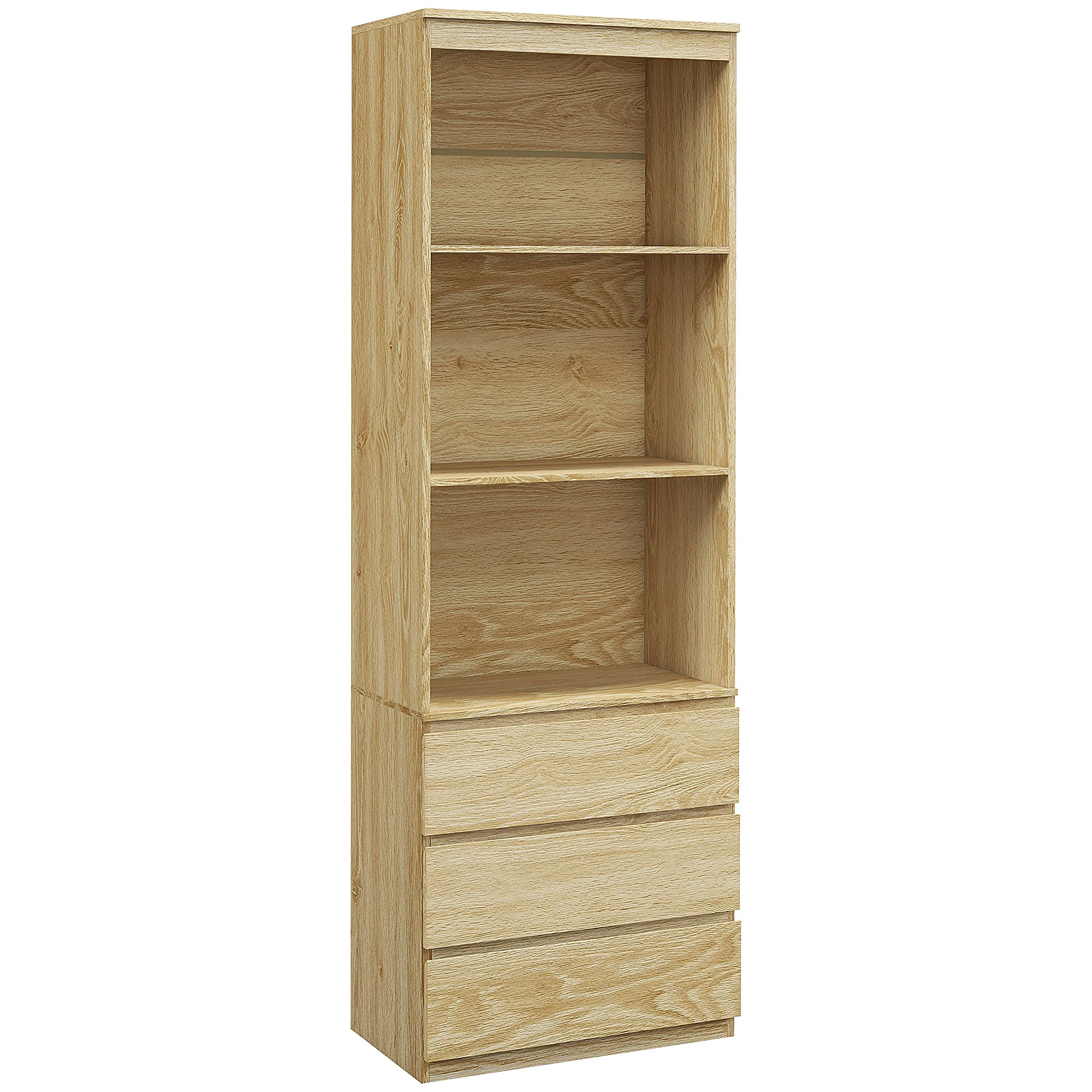 HOMCOM 180cm Tall Bookshelf Free Standing Storage Shelf Unit With Storage White And Oak - Image 10