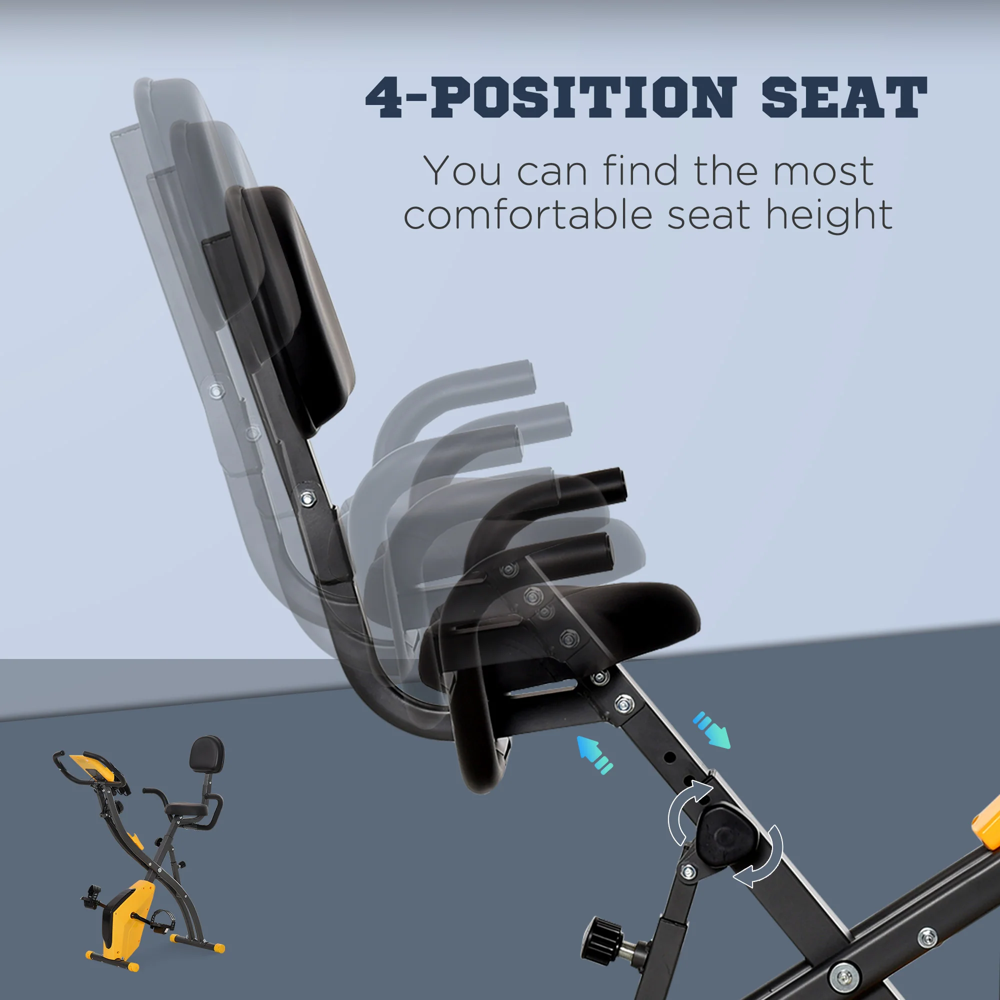 HOMCOM 2-In-1 Folding Exercise Bike With 8-Level Magnetic Resistance - Image 13