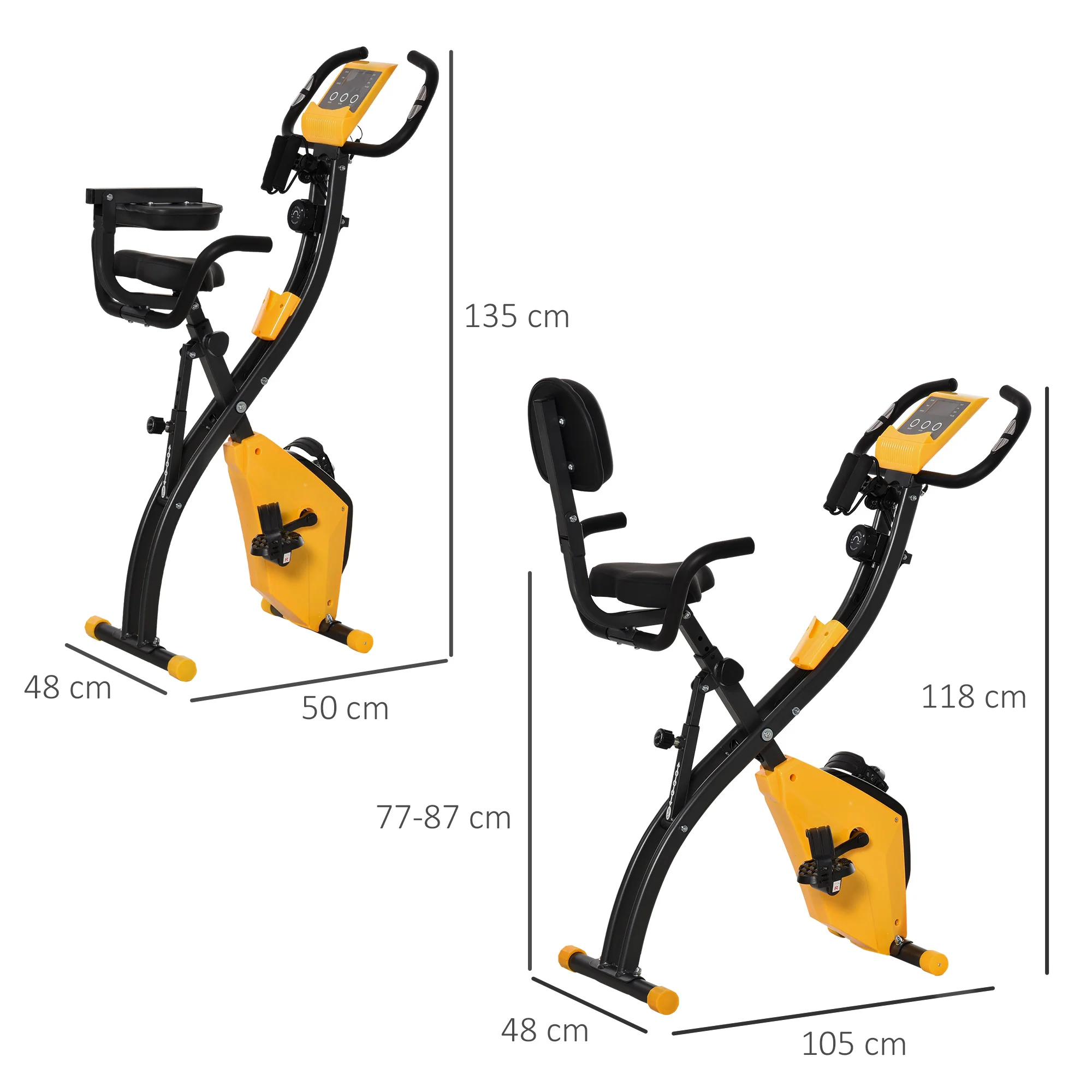 HOMCOM 2-In-1 Folding Exercise Bike With 8-Level Magnetic Resistance - Image 14