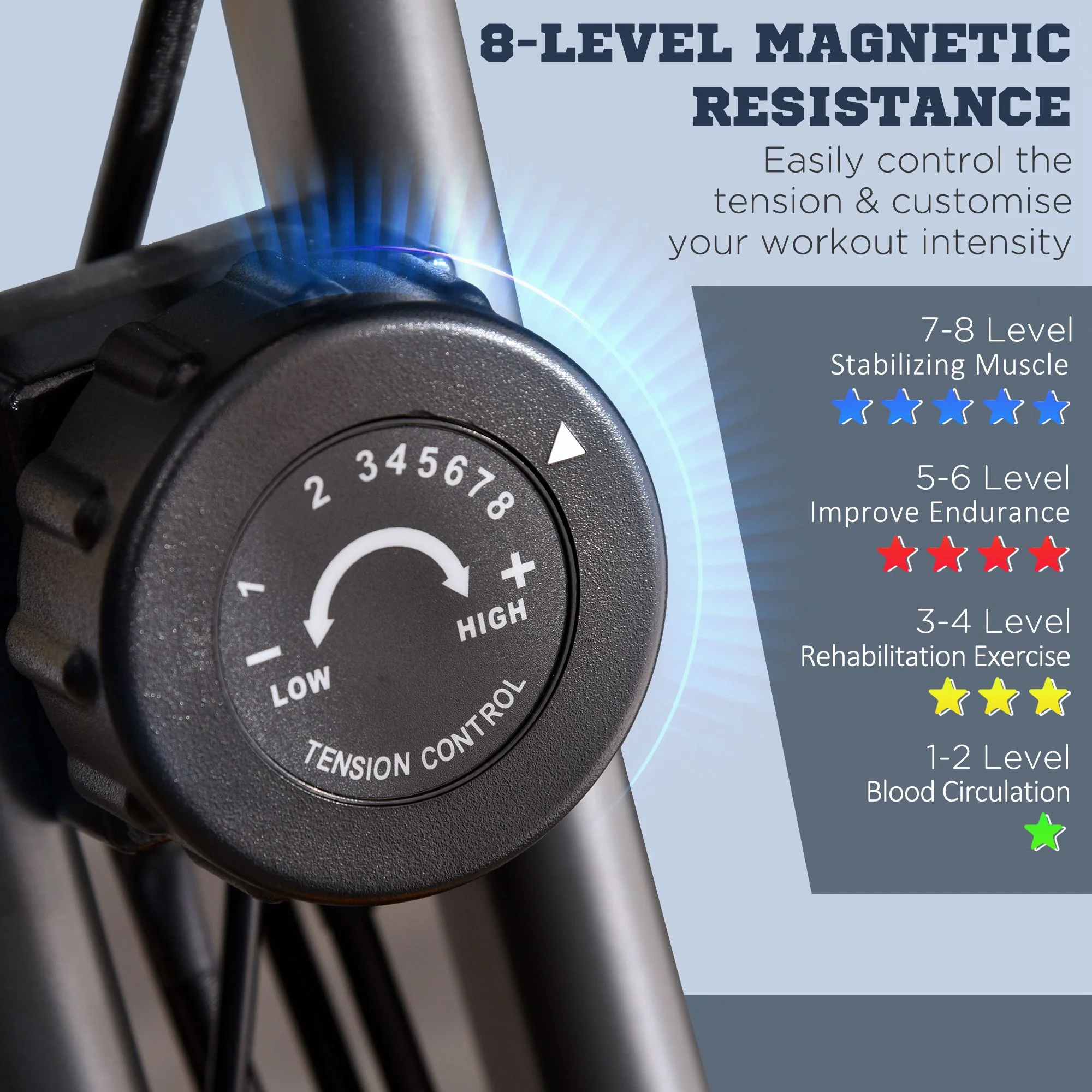 HOMCOM 2-In-1 Folding Exercise Bike With 8-Level Magnetic Resistance - Image 15