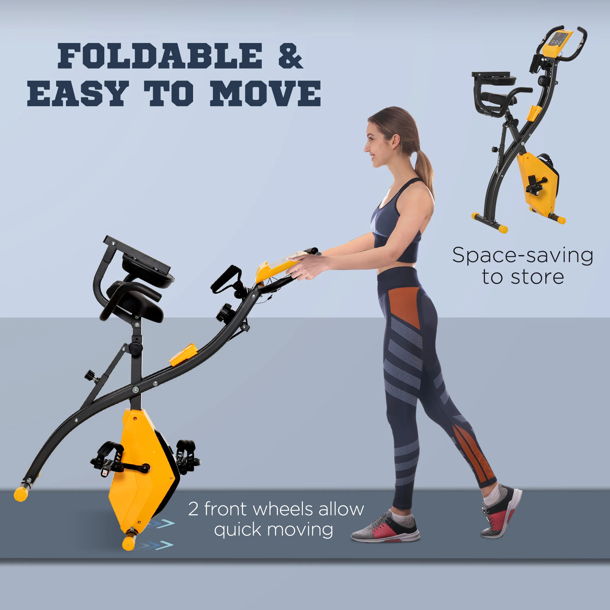 HOMCOM 2-In-1 Folding Exercise Bike With 8-Level Magnetic Resistance - Image 16