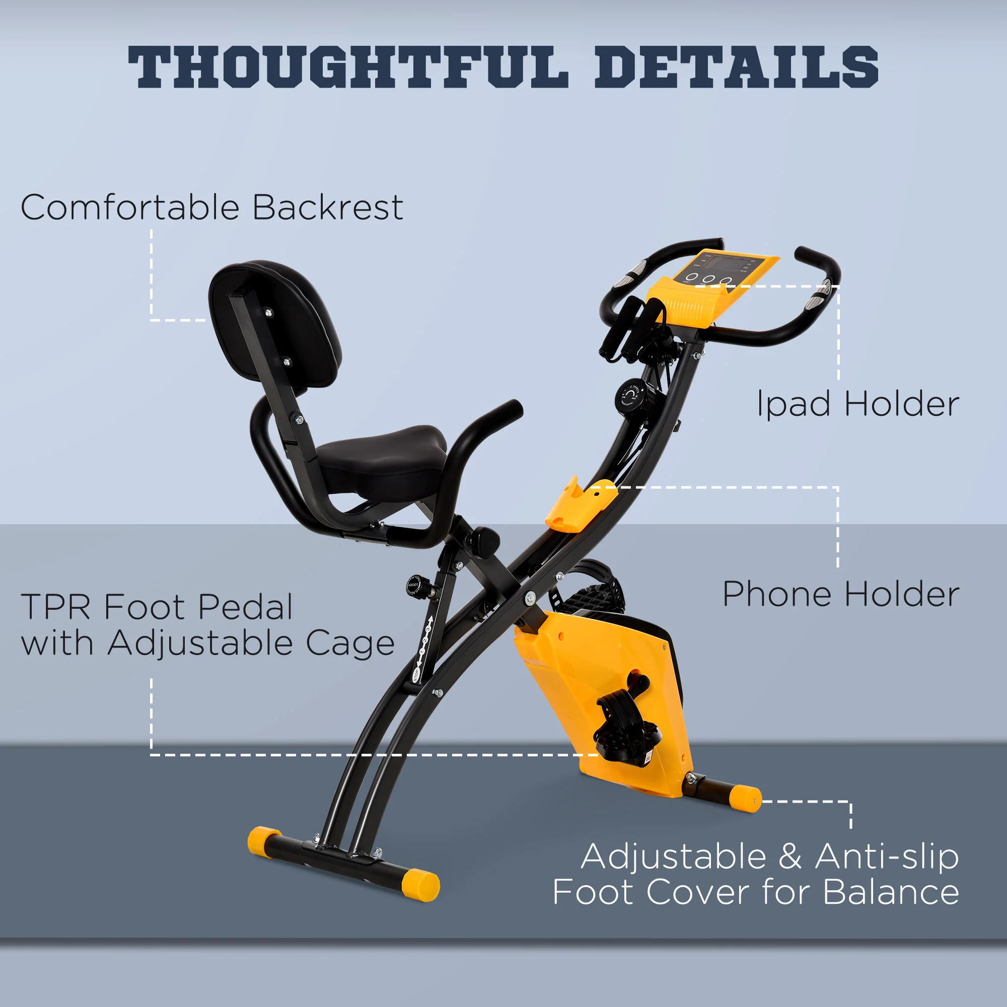 HOMCOM 2-In-1 Folding Exercise Bike With 8-Level Magnetic Resistance - Image 18