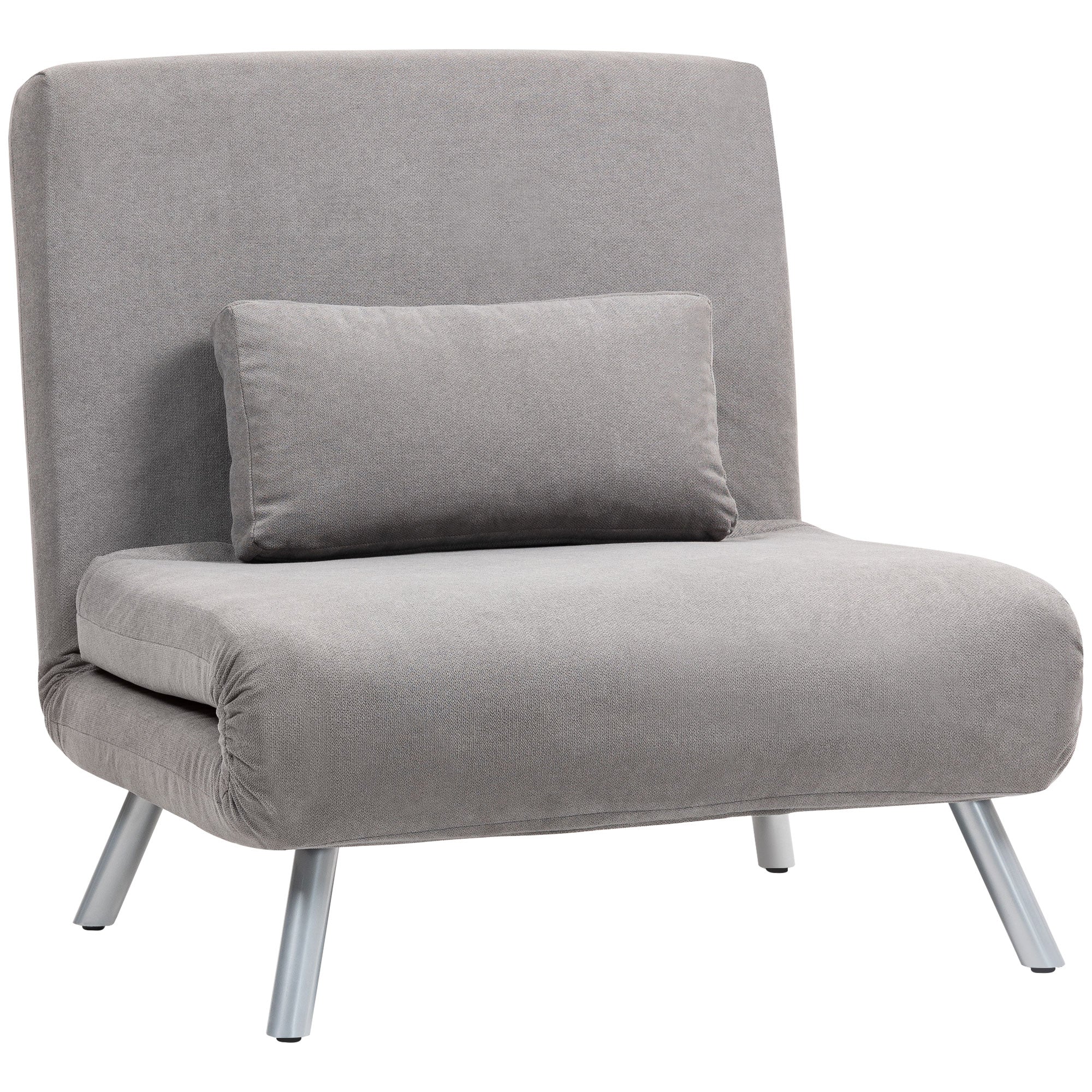 HOMCOM 2-in-1 Folding Sofa Bed With 5-level Adjustable Backrest, Grey