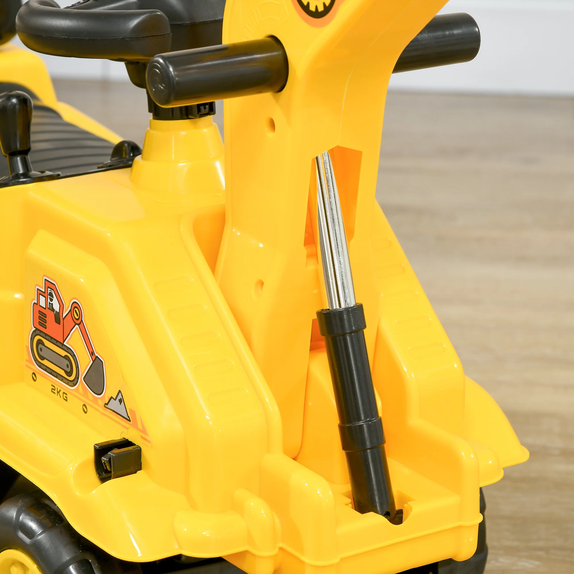 HOMCOM 2 in 1 Kids Ride On Tractor with Buckle, for 1.5-4 Years Old, Yellow - Image 9